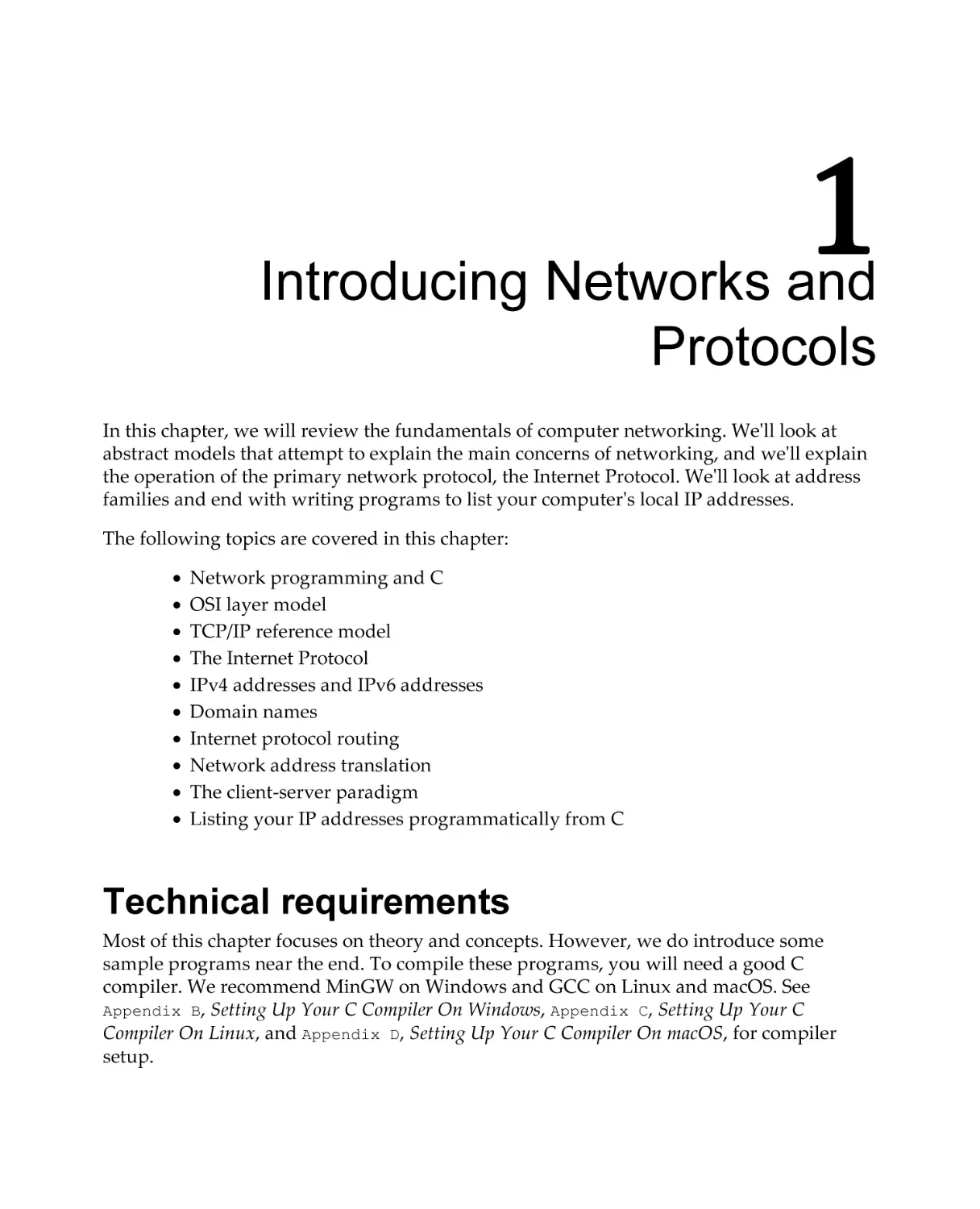 Chapter 1
Technical requirements