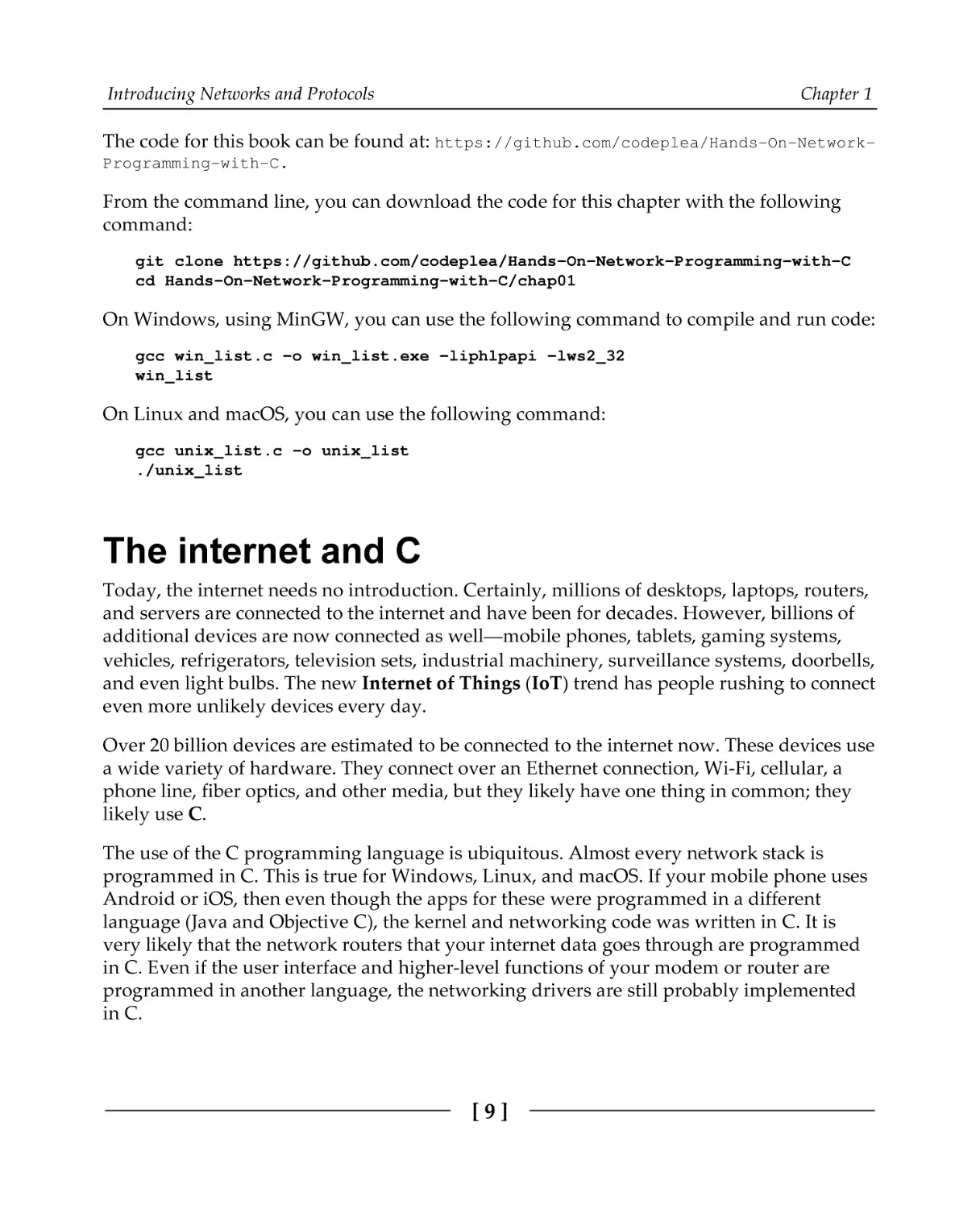 The internet and C