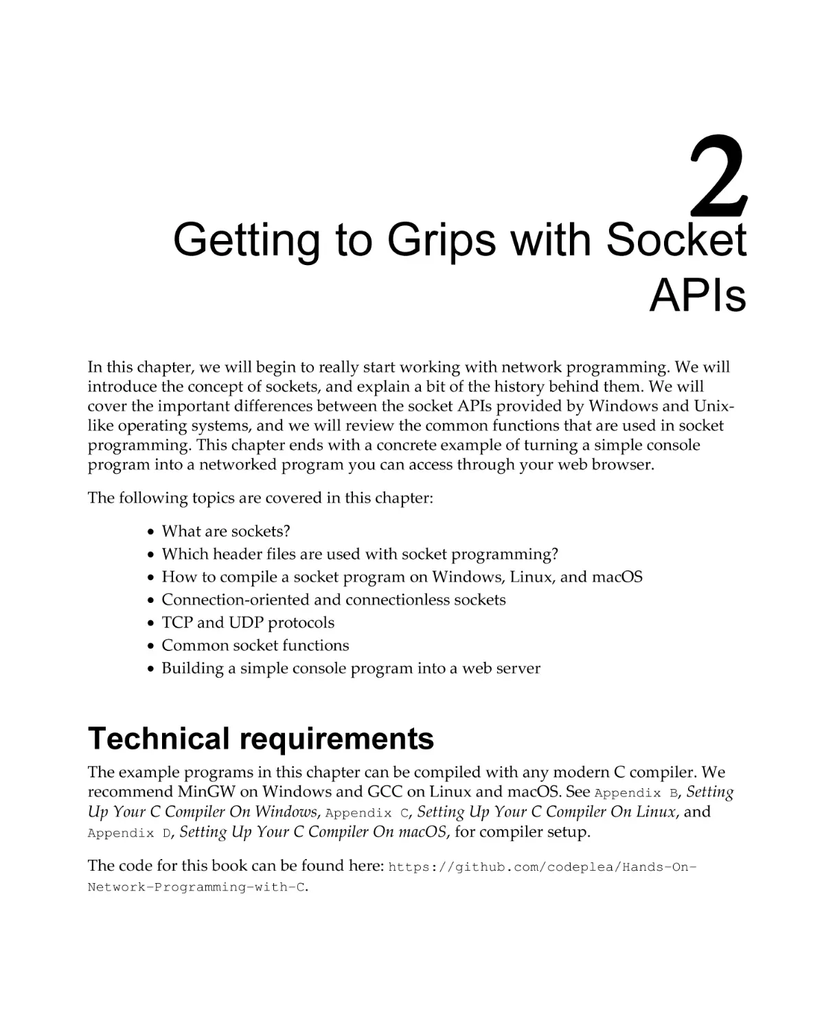 Chapter 2
Technical requirements