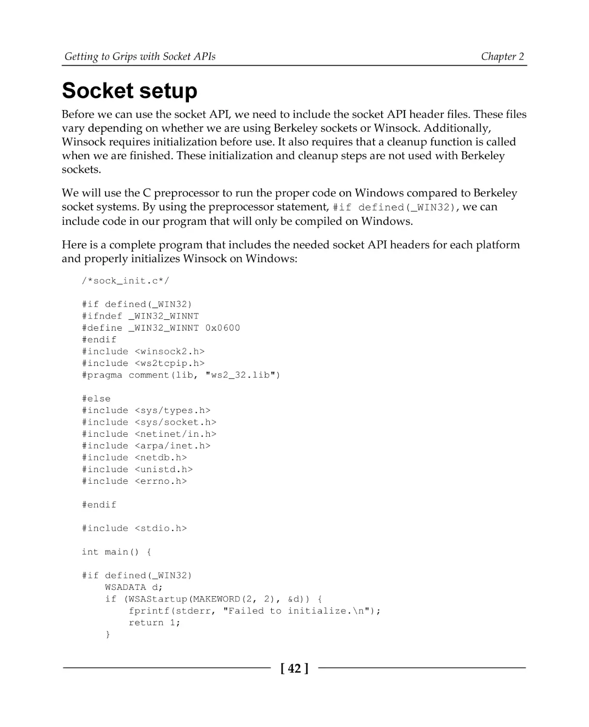 Socket setup