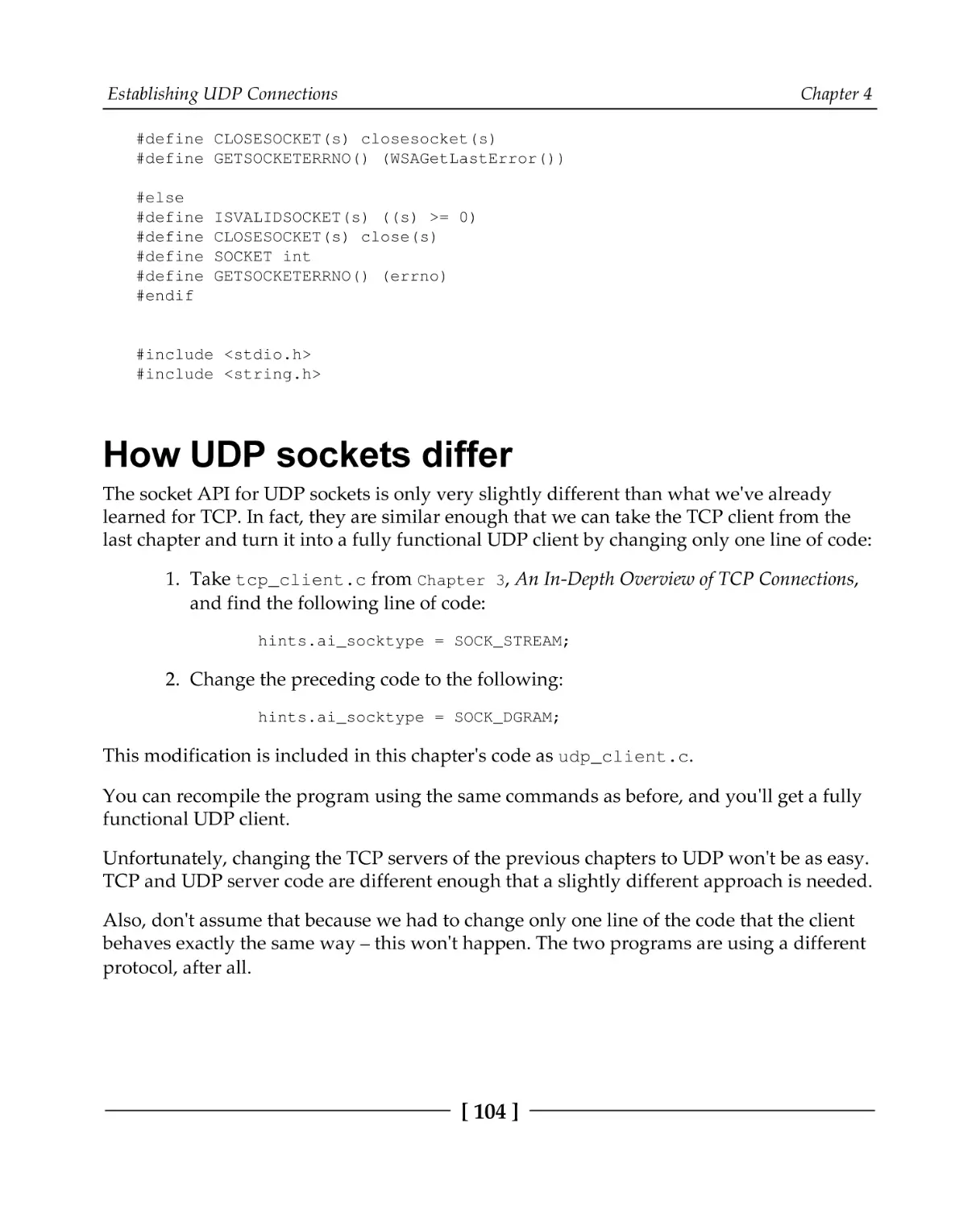 How UDP sockets differ