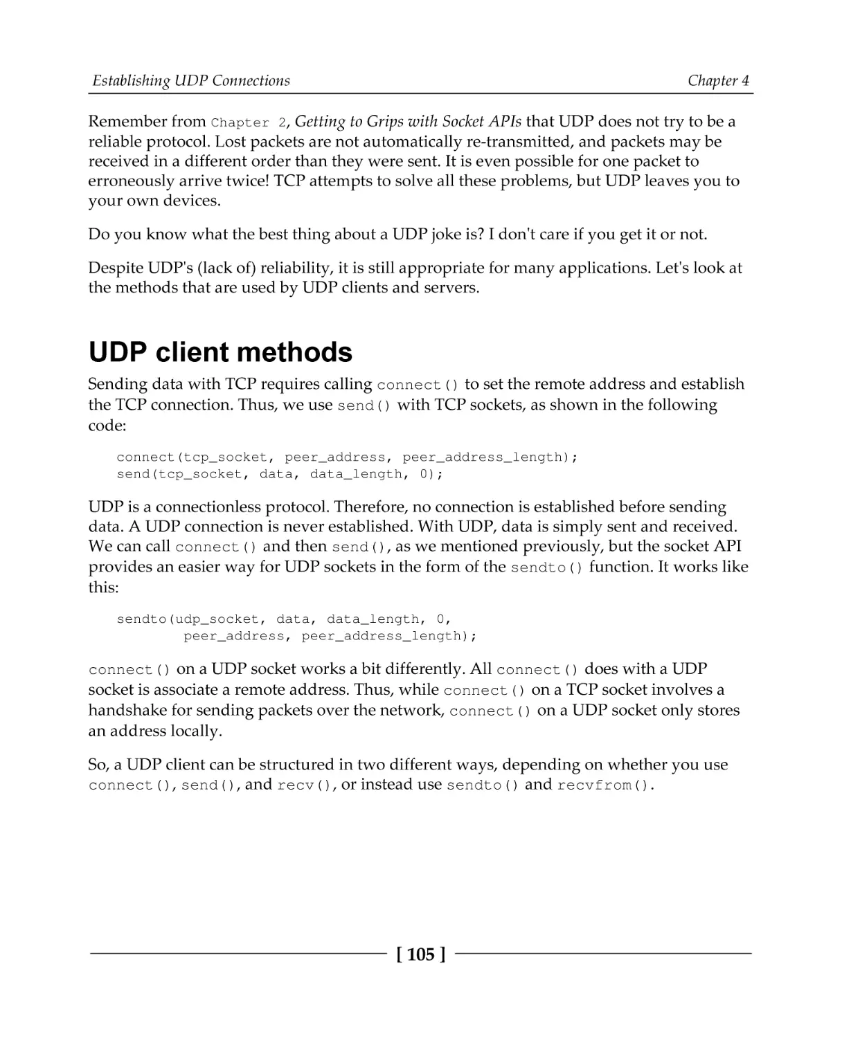 UDP client methods