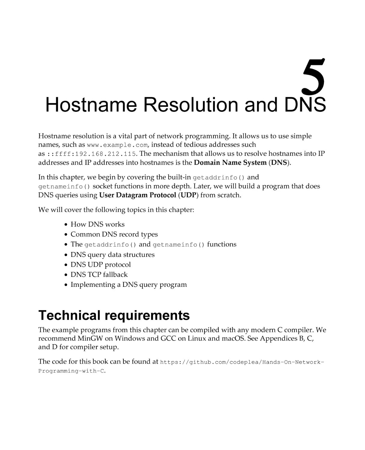 Chapter 5
Technical requirements