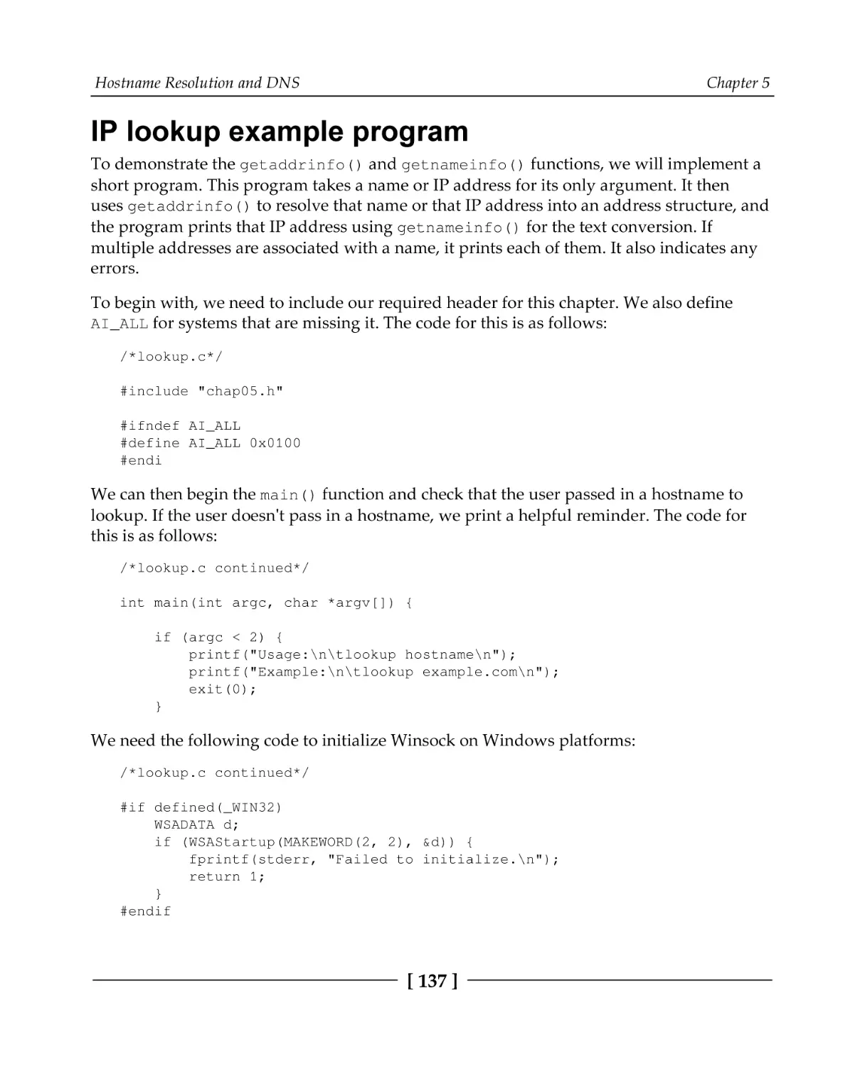 IP lookup example program