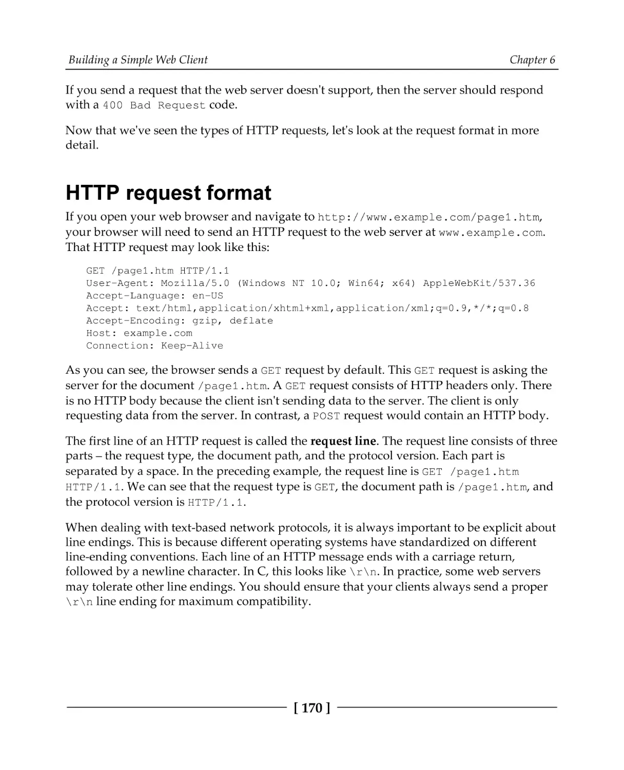 HTTP request format