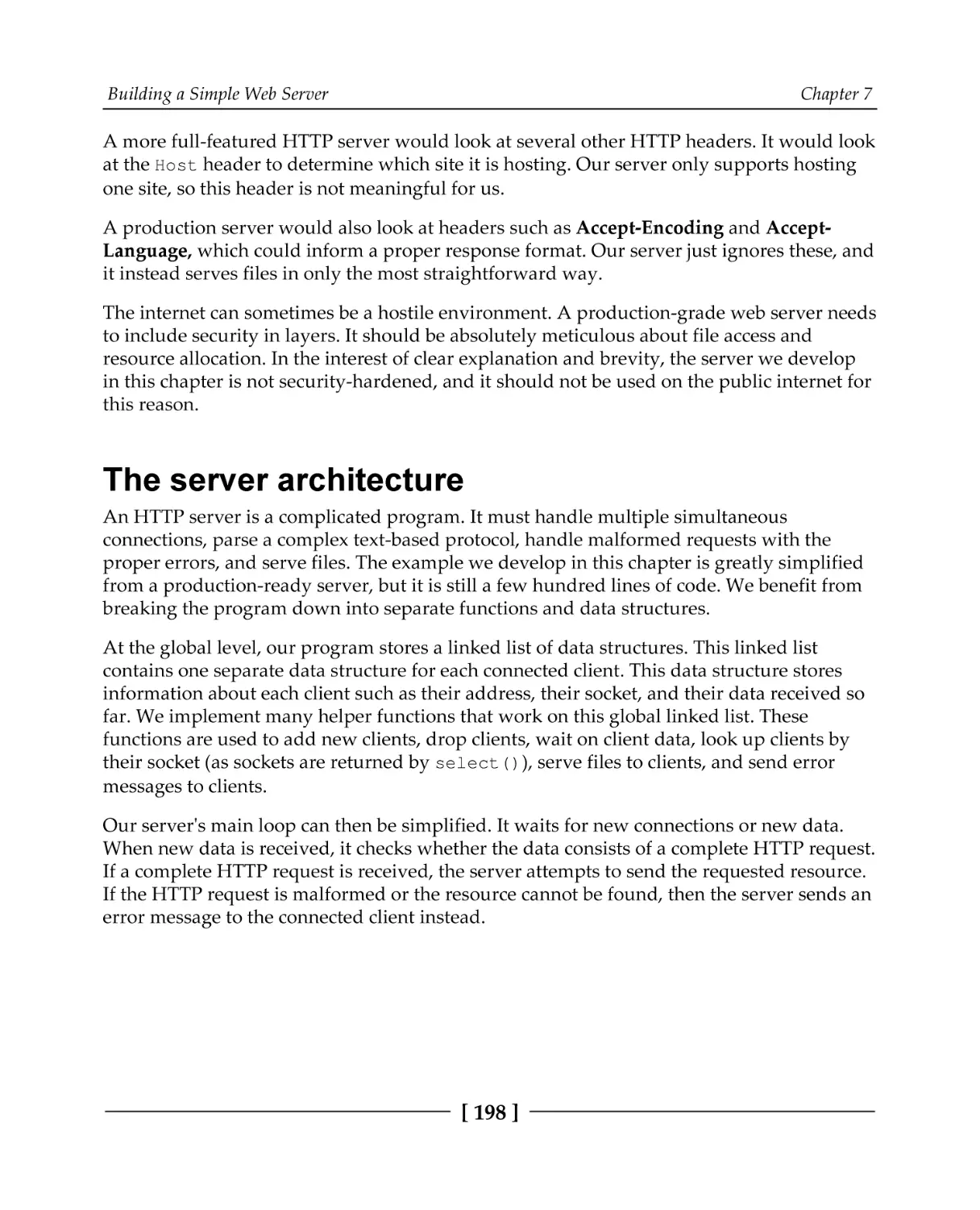 The server architecture