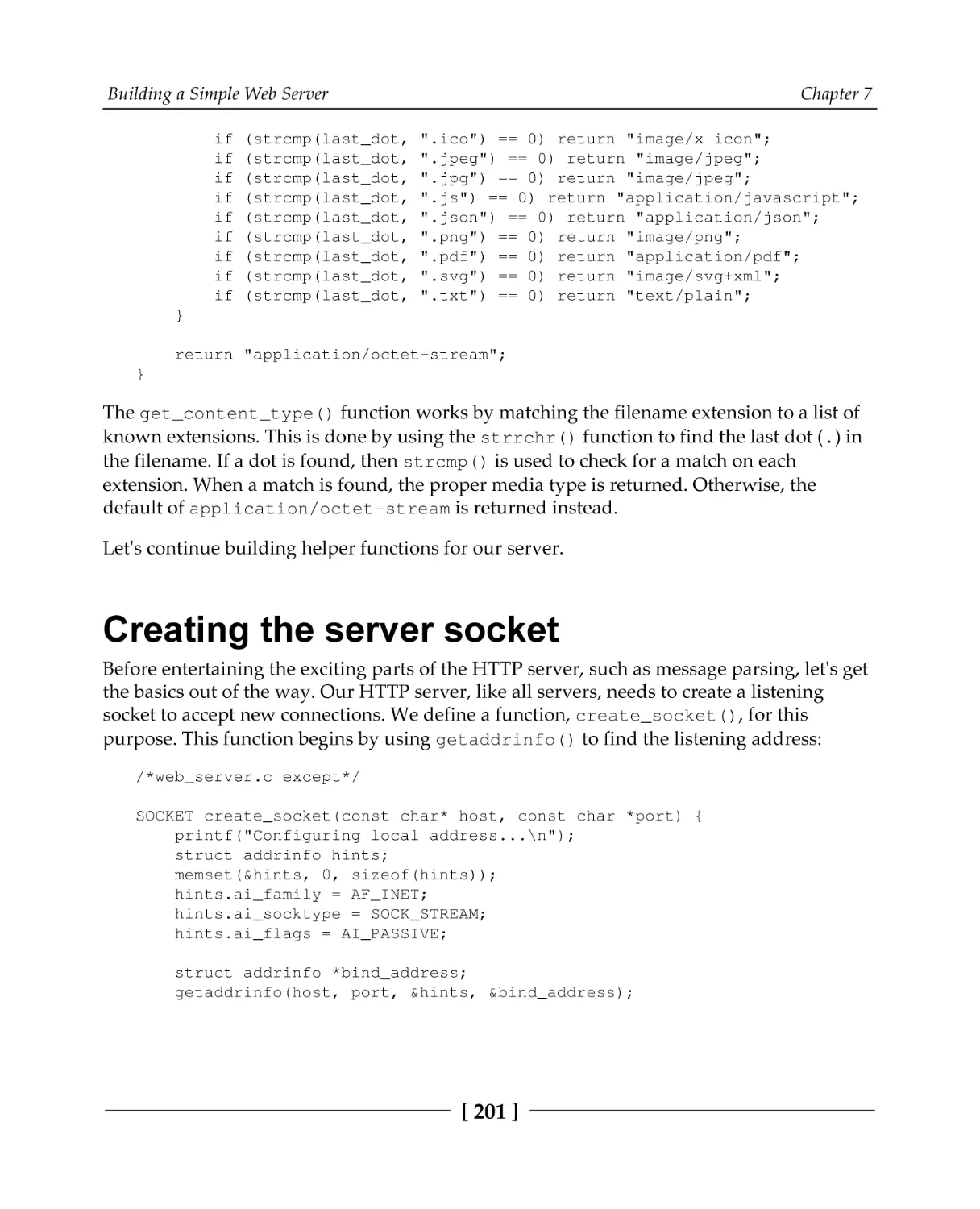 Creating the server socket