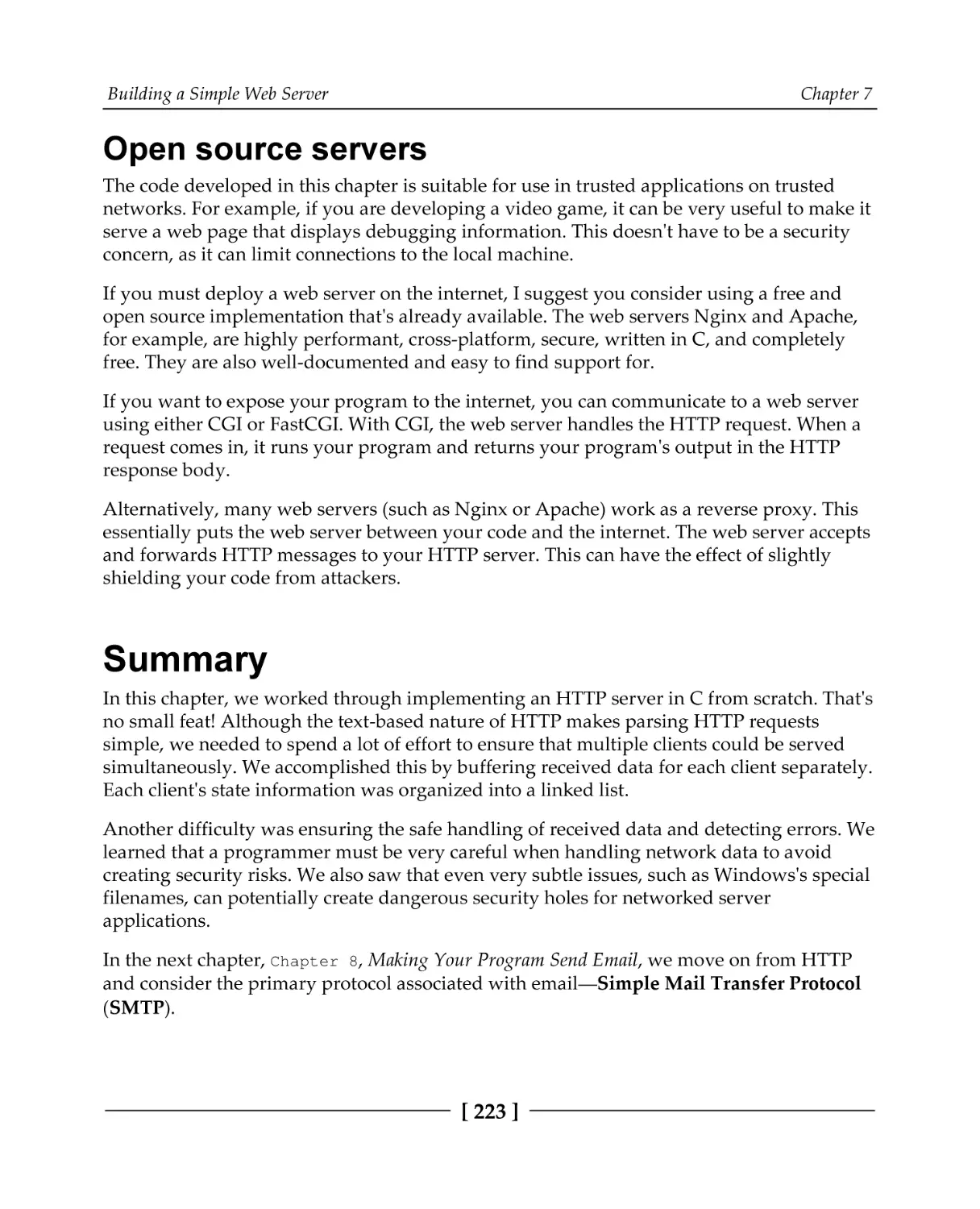 Open source servers
Summary