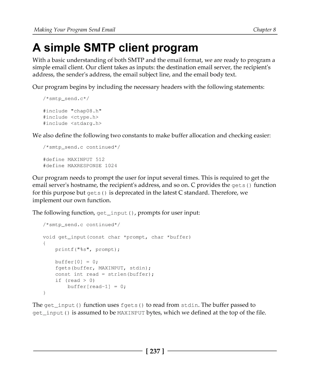 A simple SMTP client program