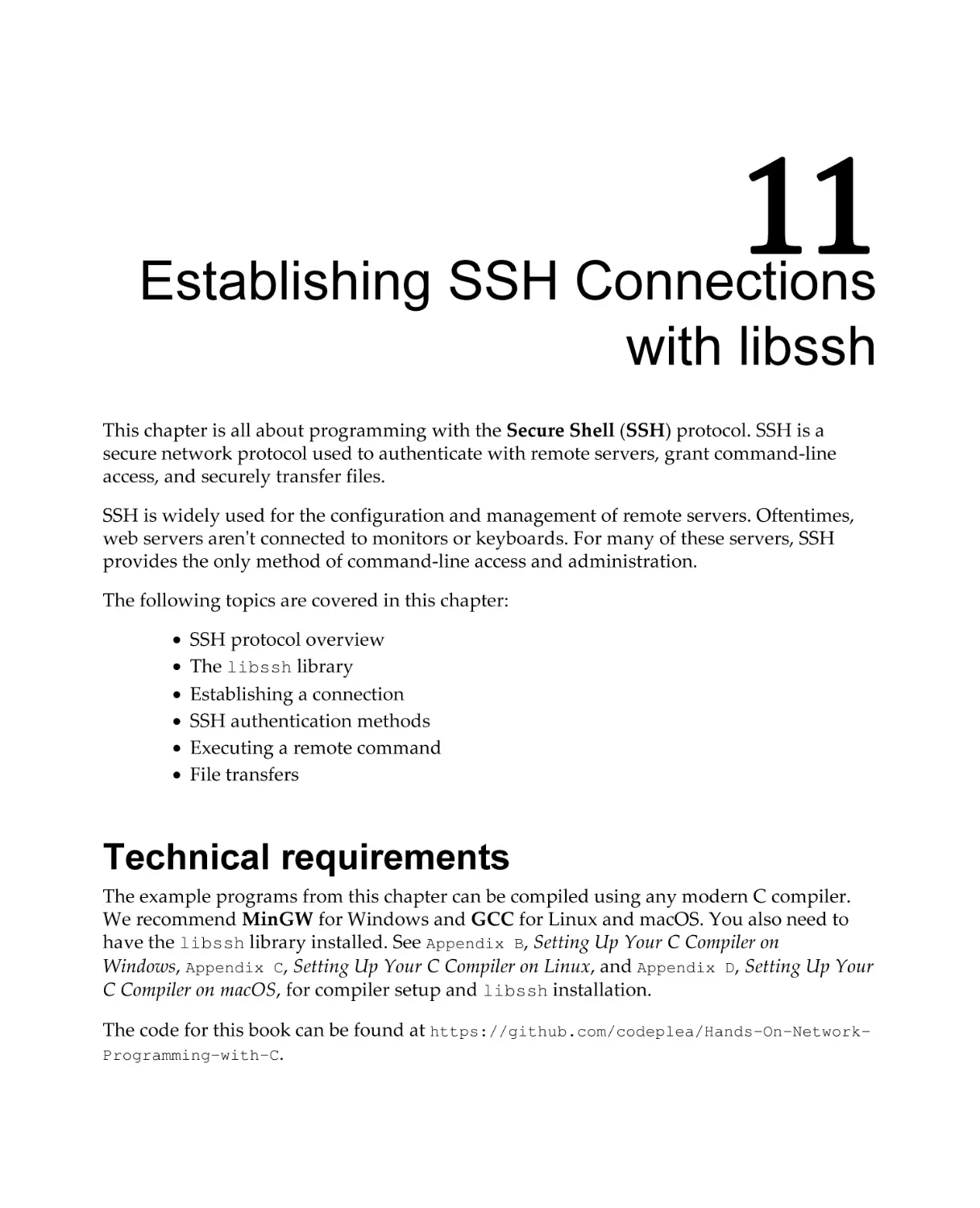 Chapter 11
Technical requirements