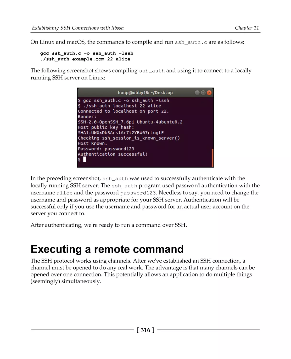 Executing a remote command