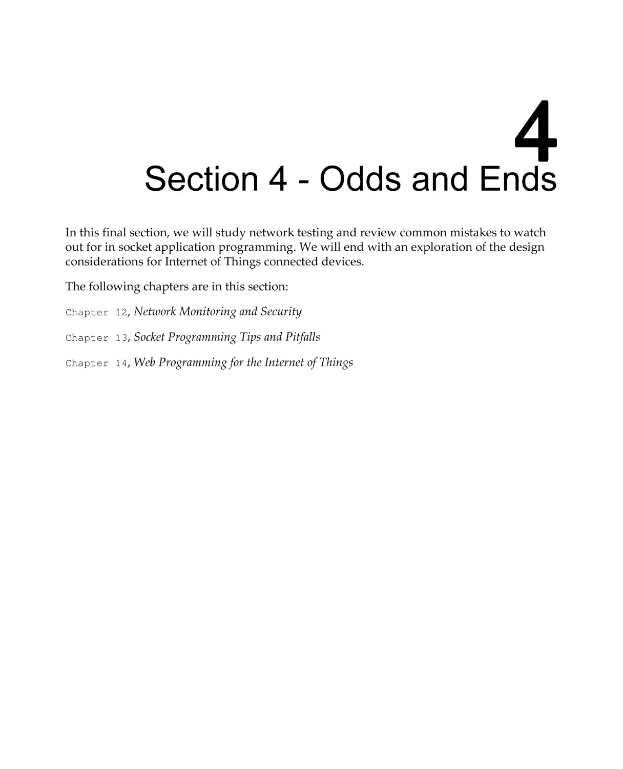 Section 4 - Odds and Ends