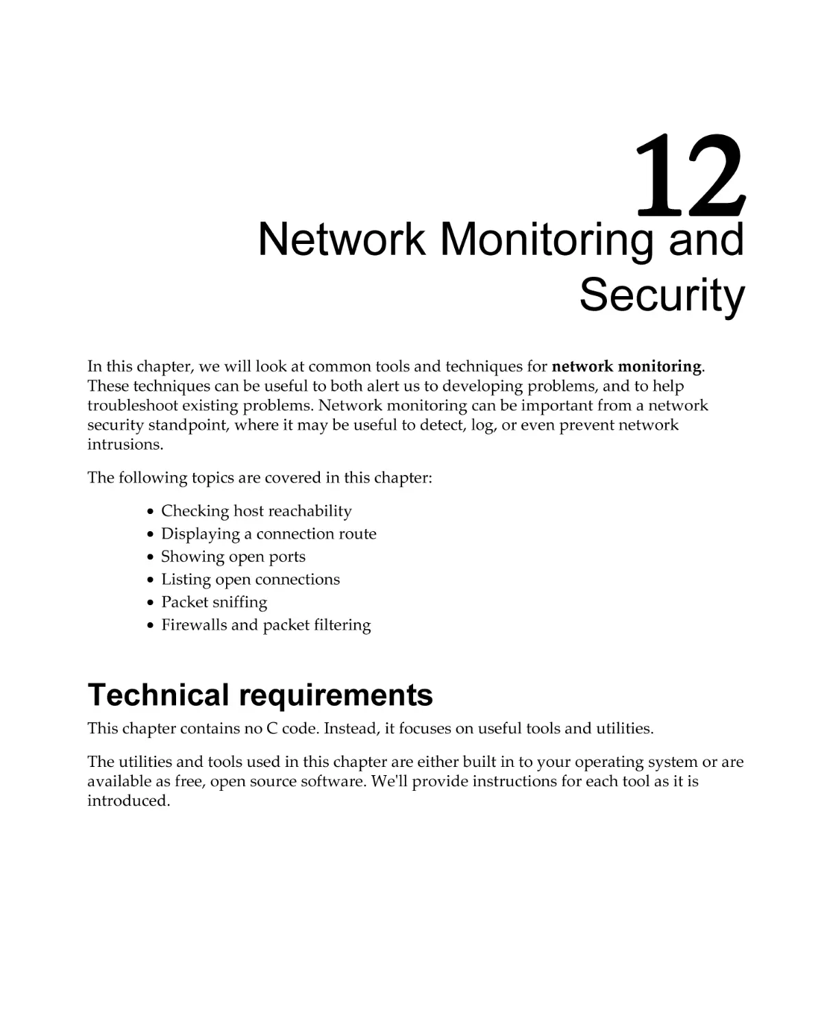 Chapter 12
Technical requirements