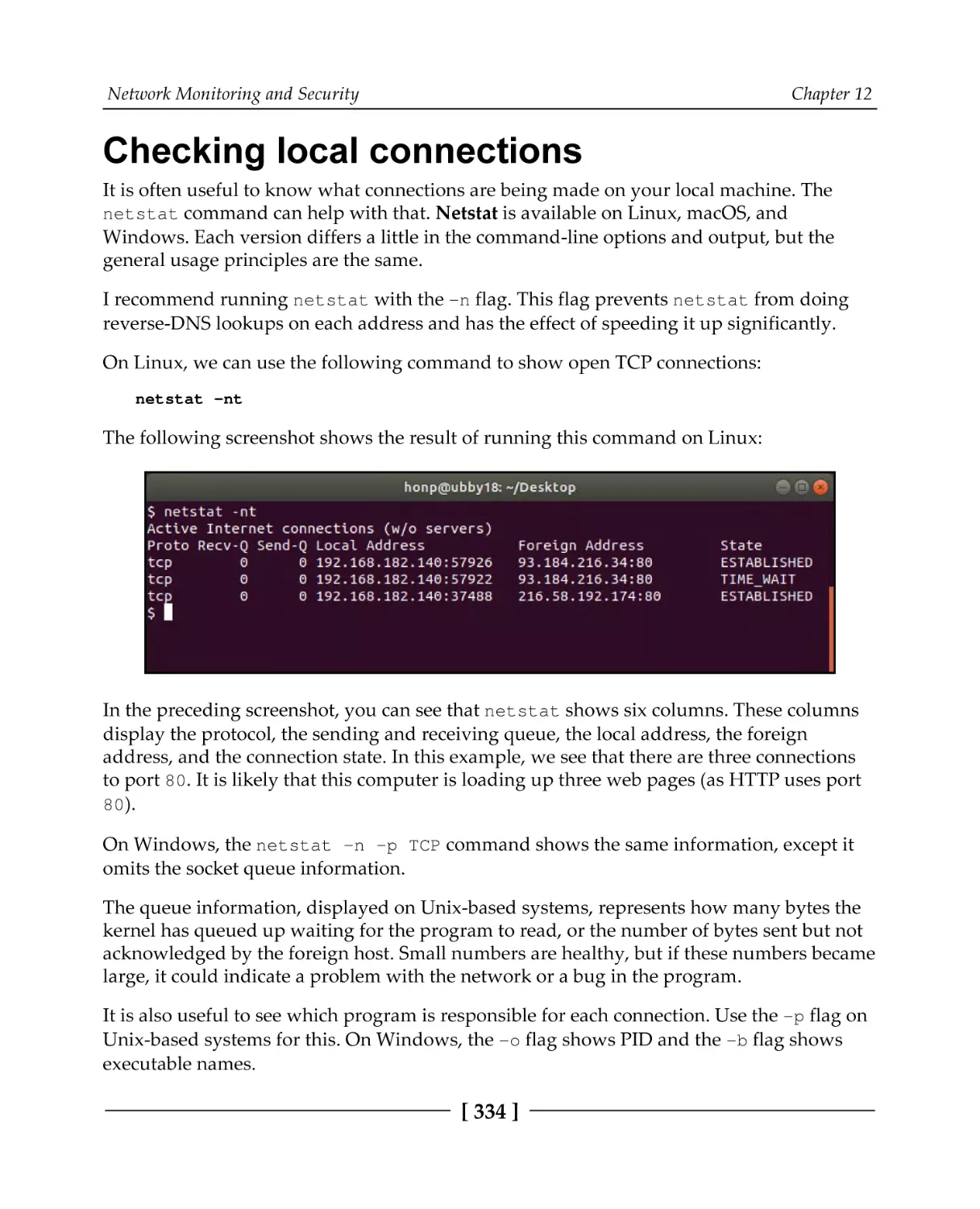 Checking local connections