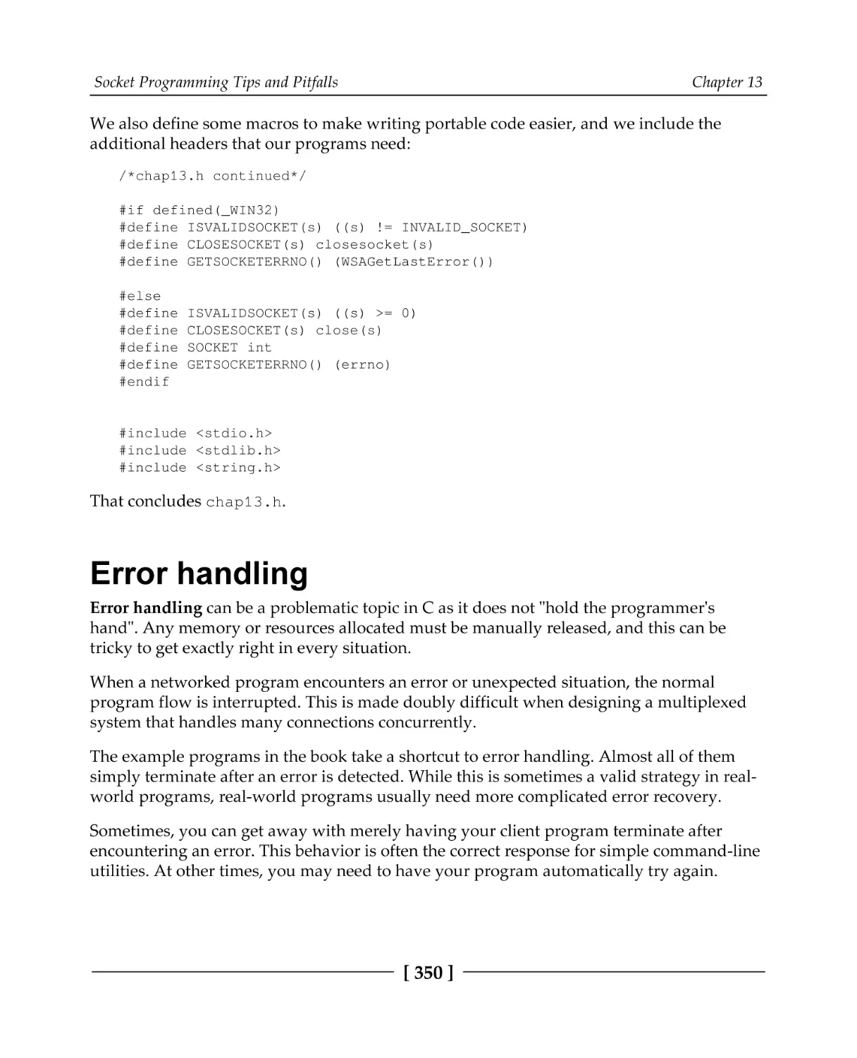 Error handling