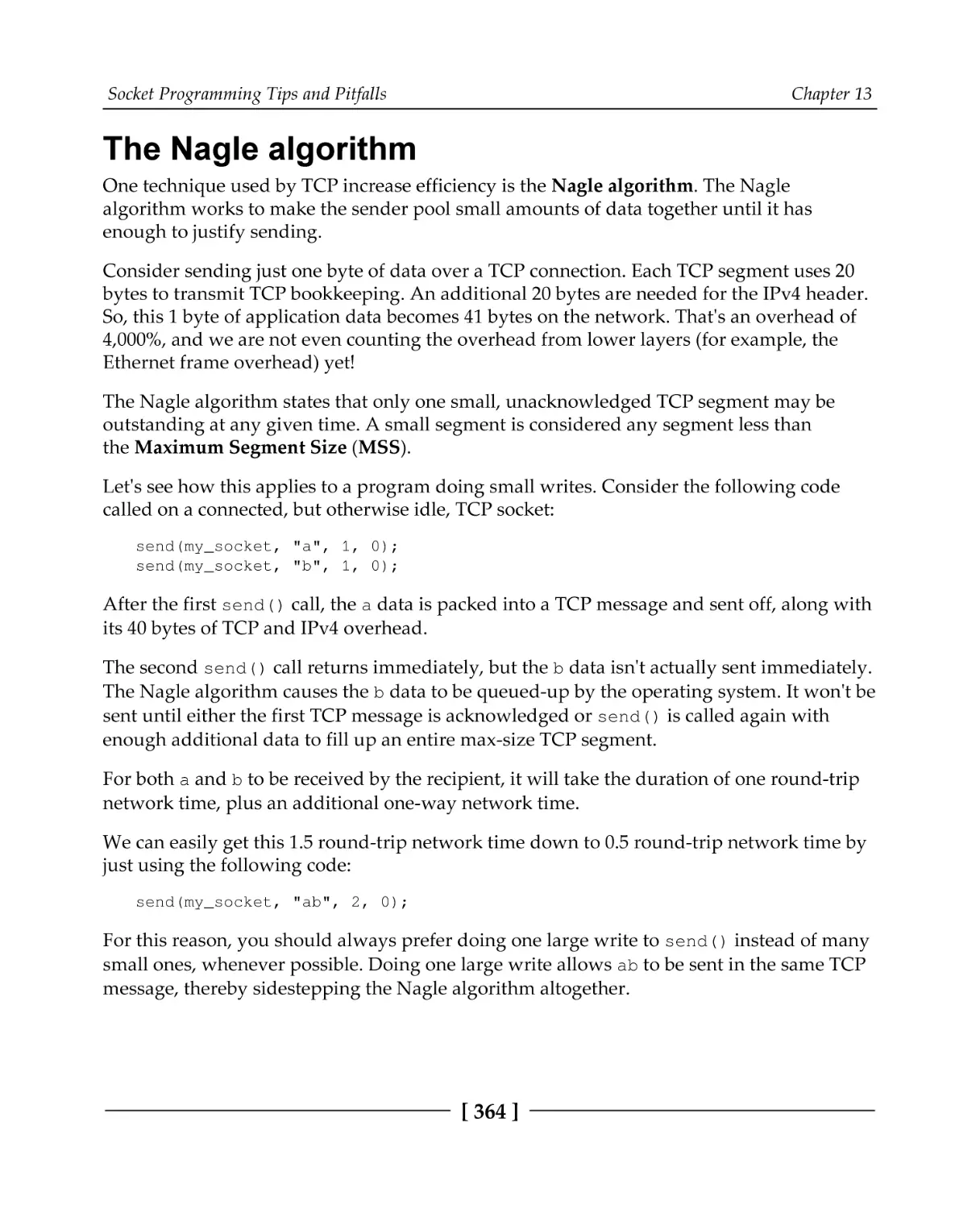 The Nagle algorithm