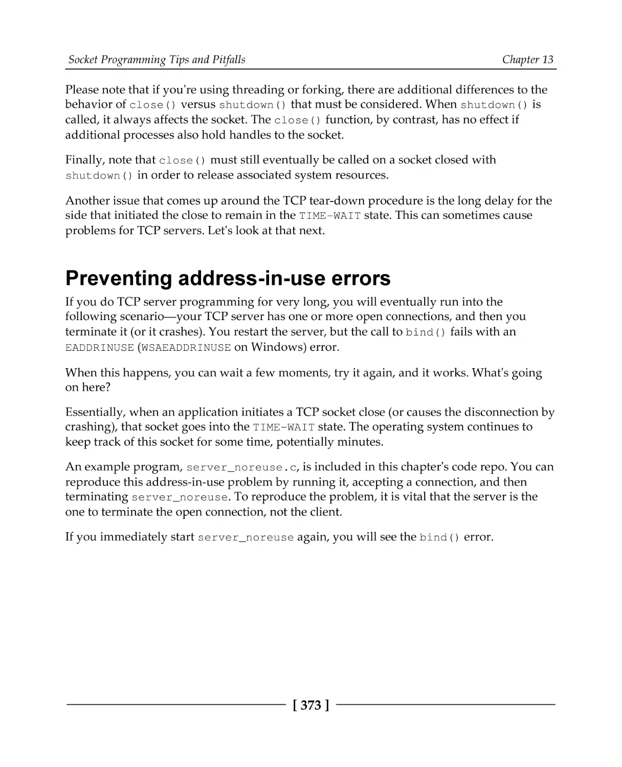 Preventing address-in-use errors