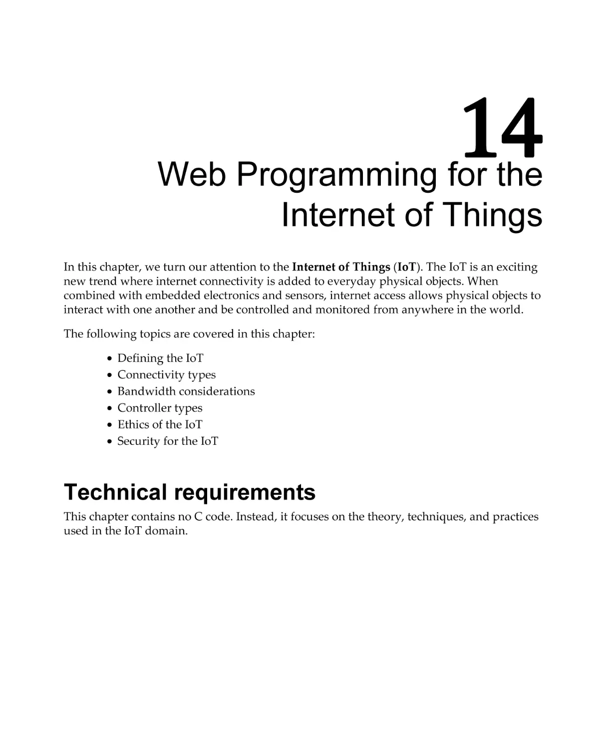 Chapter 14
Technical requirements