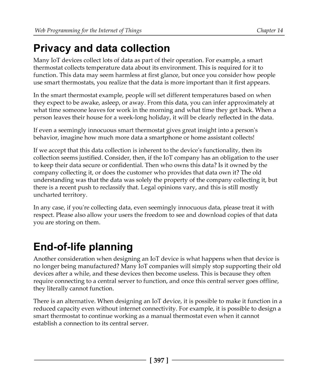 Privacy and data collection
End-of-life planning