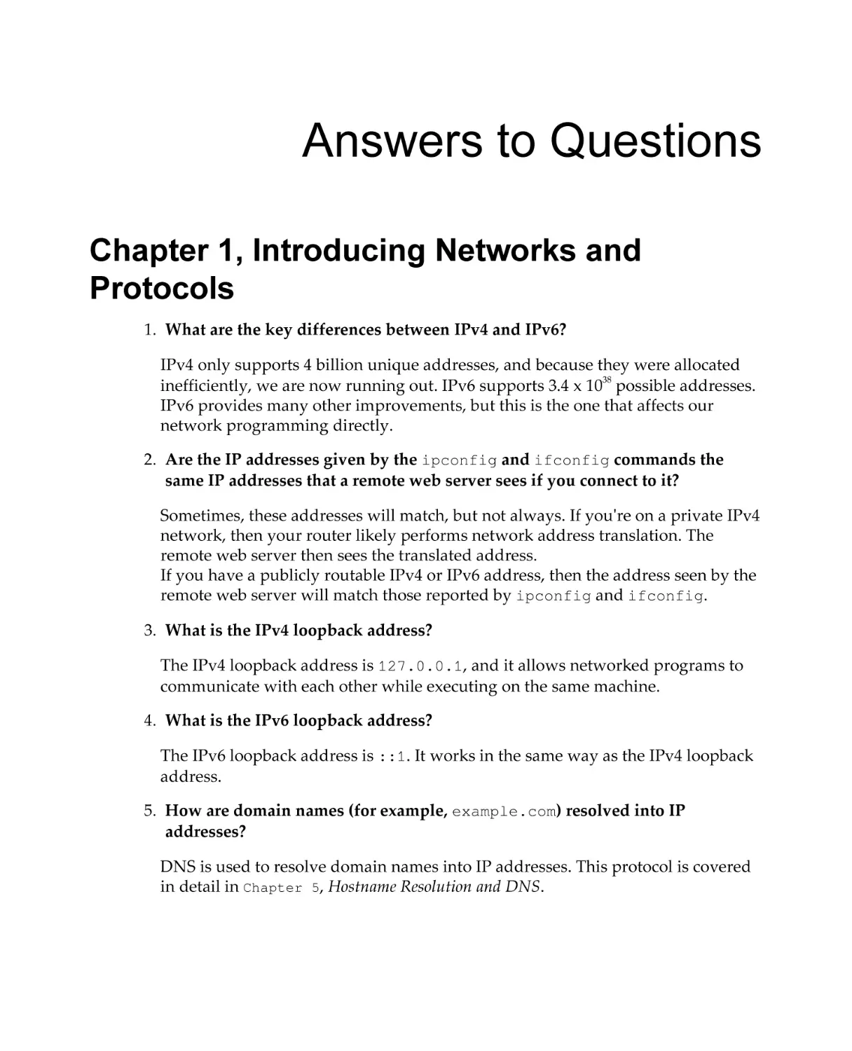 Appendix A
Chapter 1, Introducing Networks and Protocols