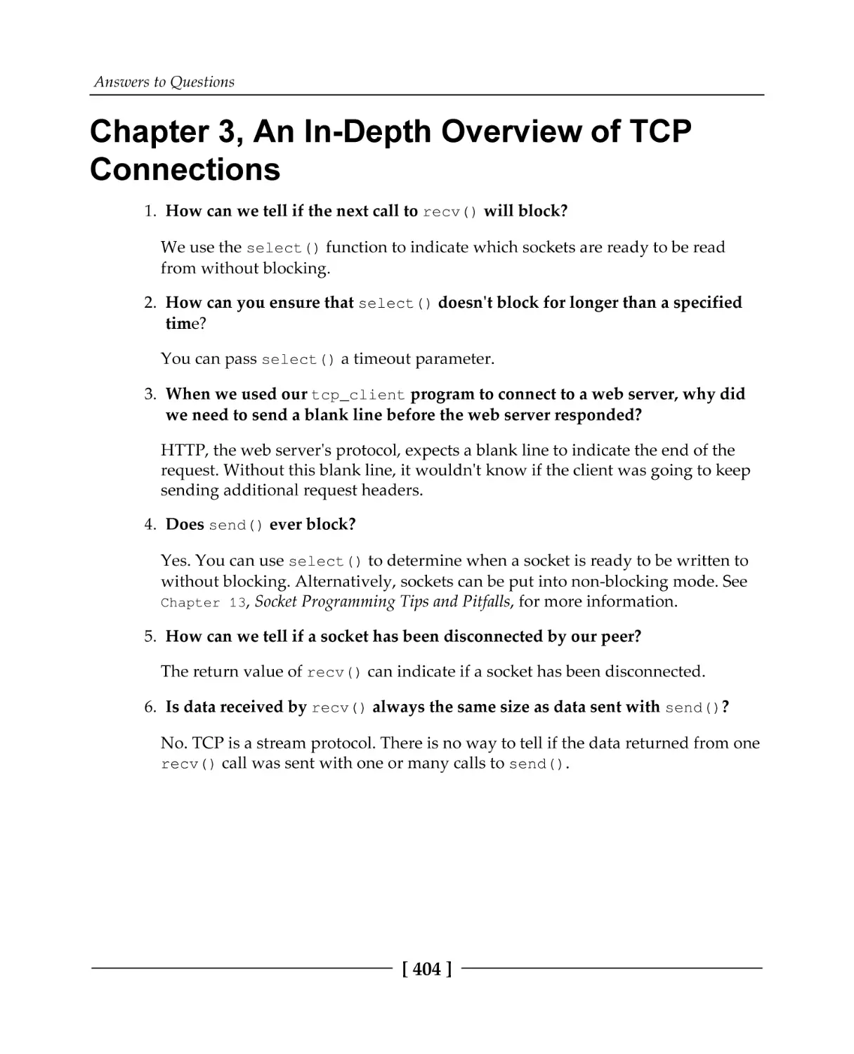 Chapter 3, An In-Depth Overview of TCP Connections