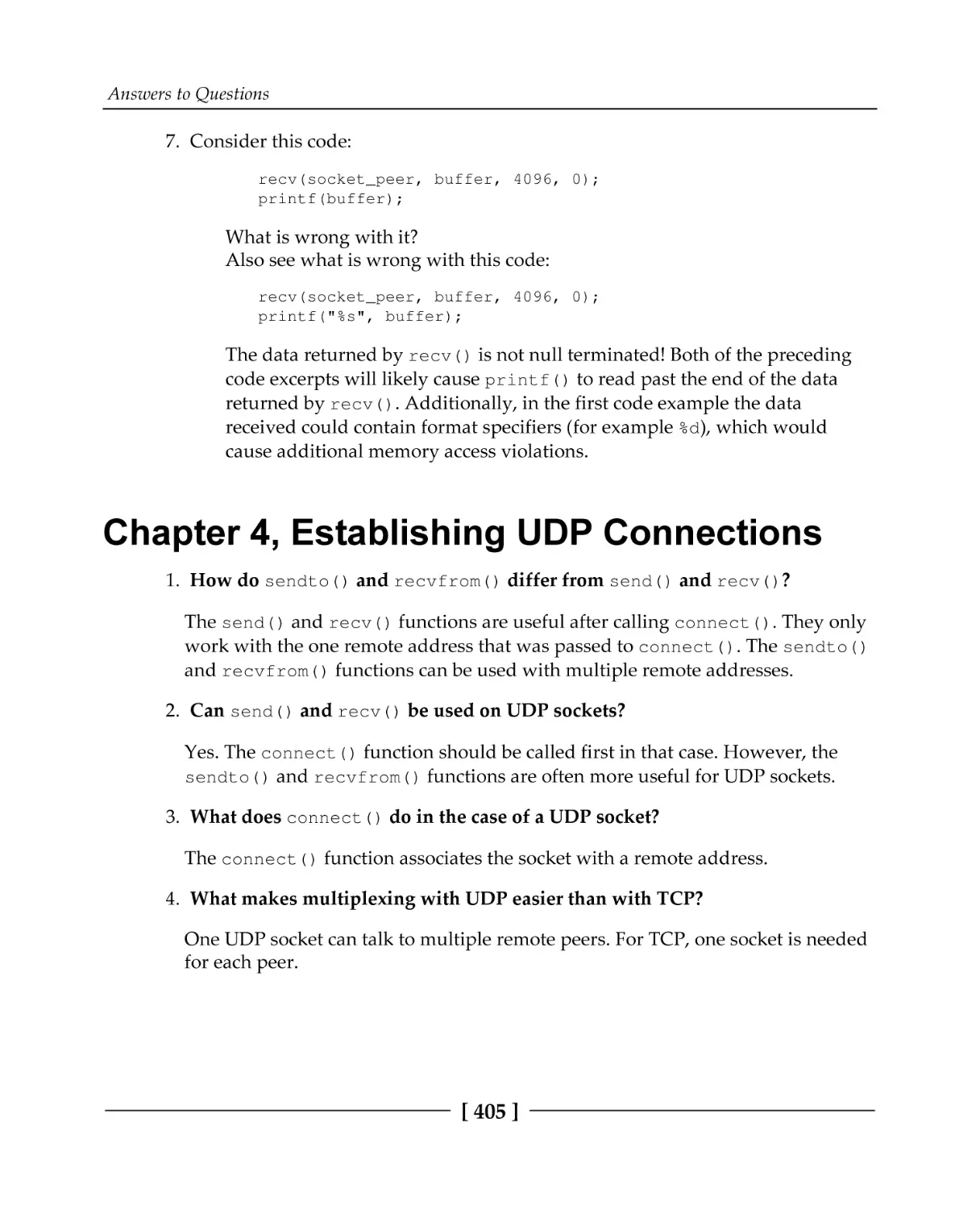 Chapter 4, Establishing UDP Connections