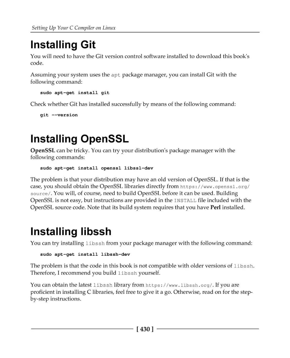 Installing Git
Installing OpenSSL
Installing libssh