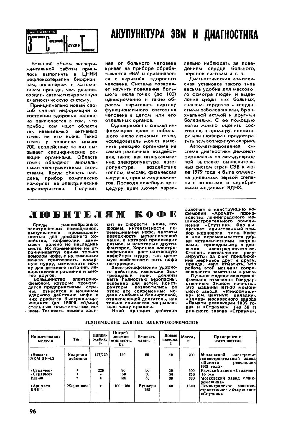 Акупунктура ЭВМ и диагностика
[Новое в бытовой технике]