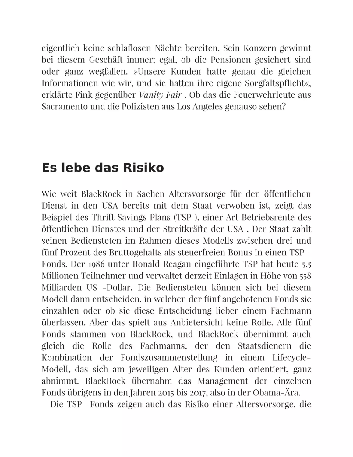 Es lebe das Risiko