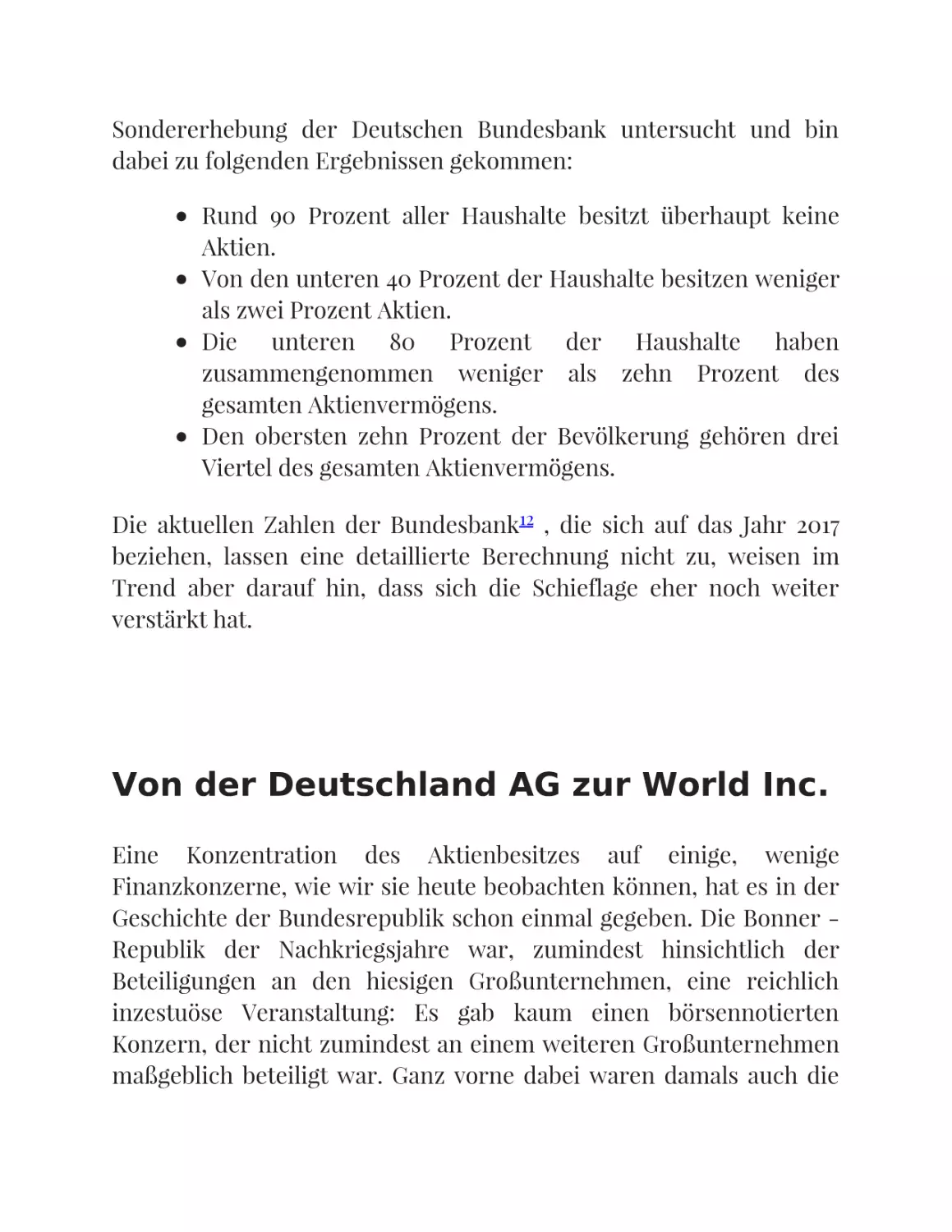 Von der Deutschland AG zur World Inc.