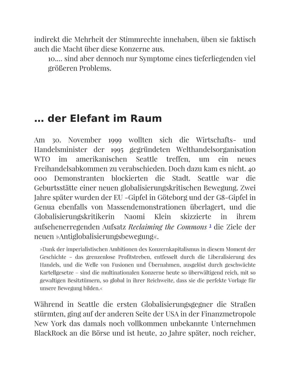 … der Elefant im Raum