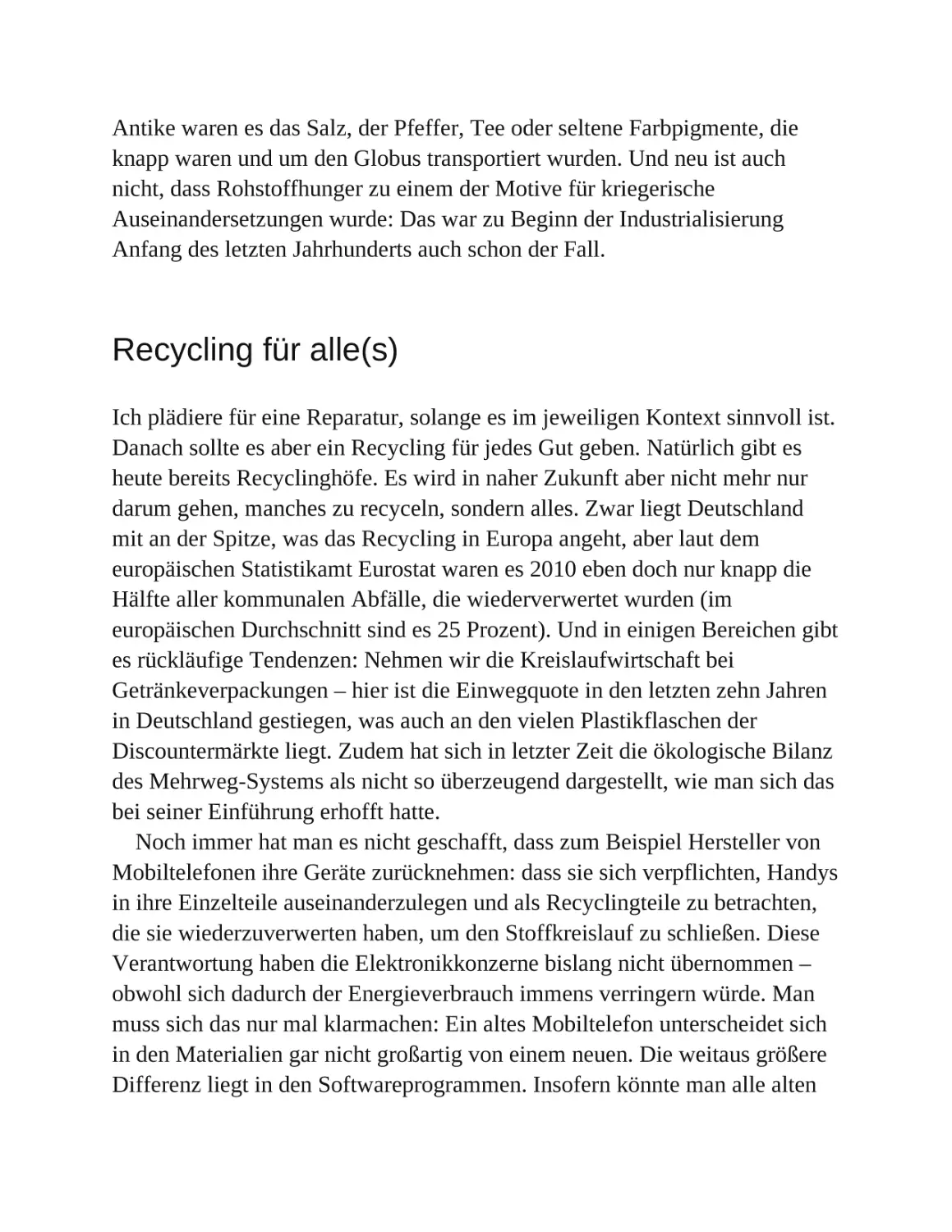 Recycling für alle(s)