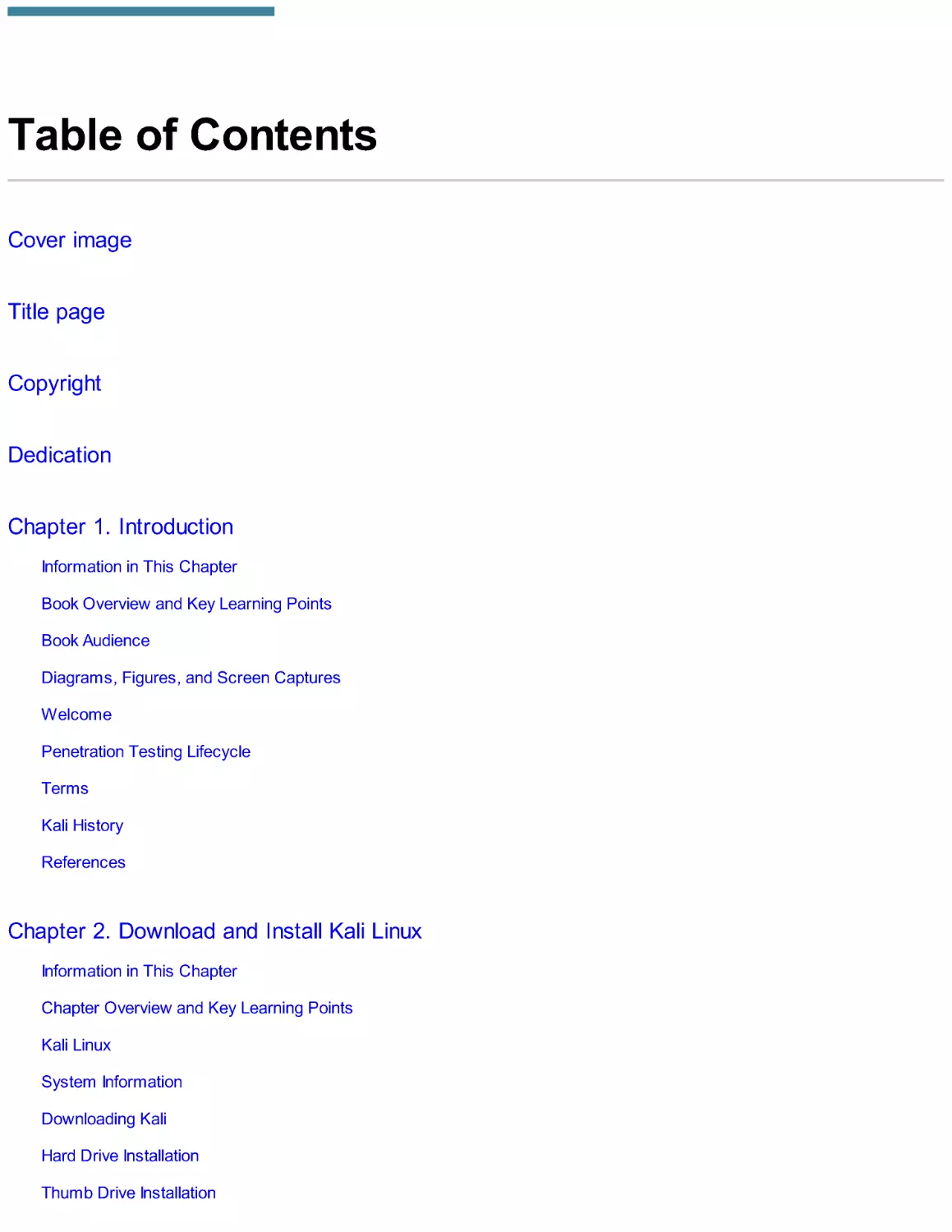 Table of Contents