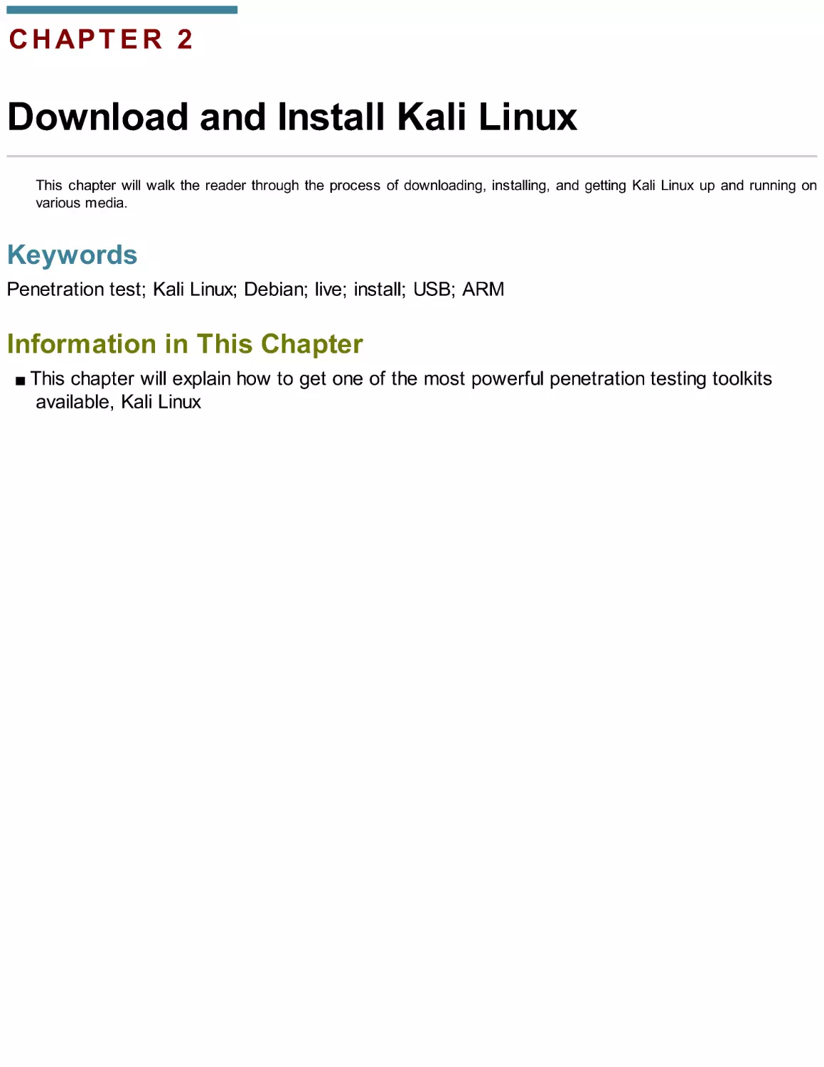 Chapter 2. Download and Install Kali Linux