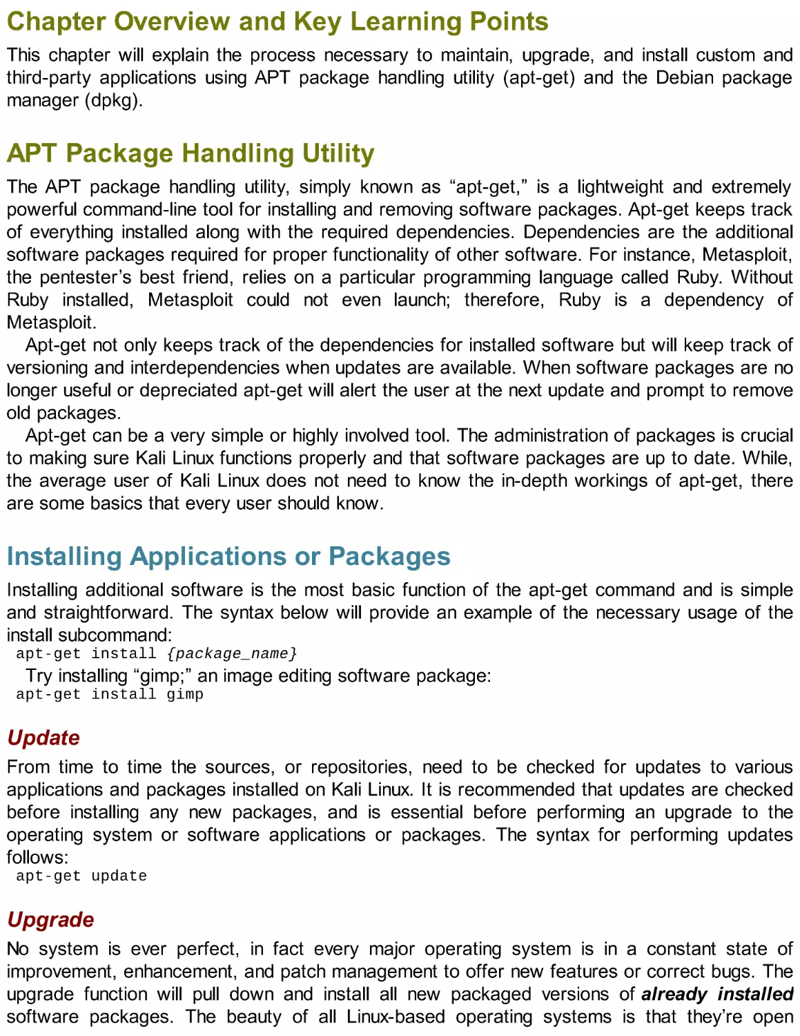 Chapter Overview and Key Learning Points
APT Package Handling Utility