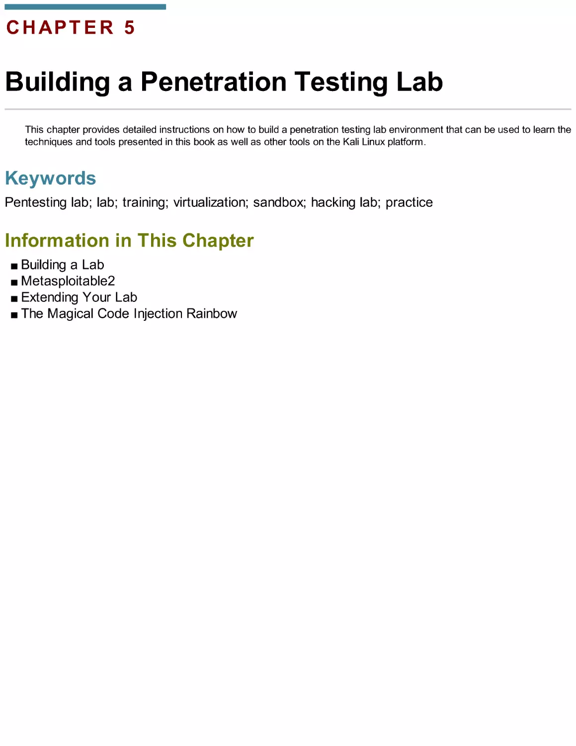 Chapter 5. Building a Penetration Testing Lab