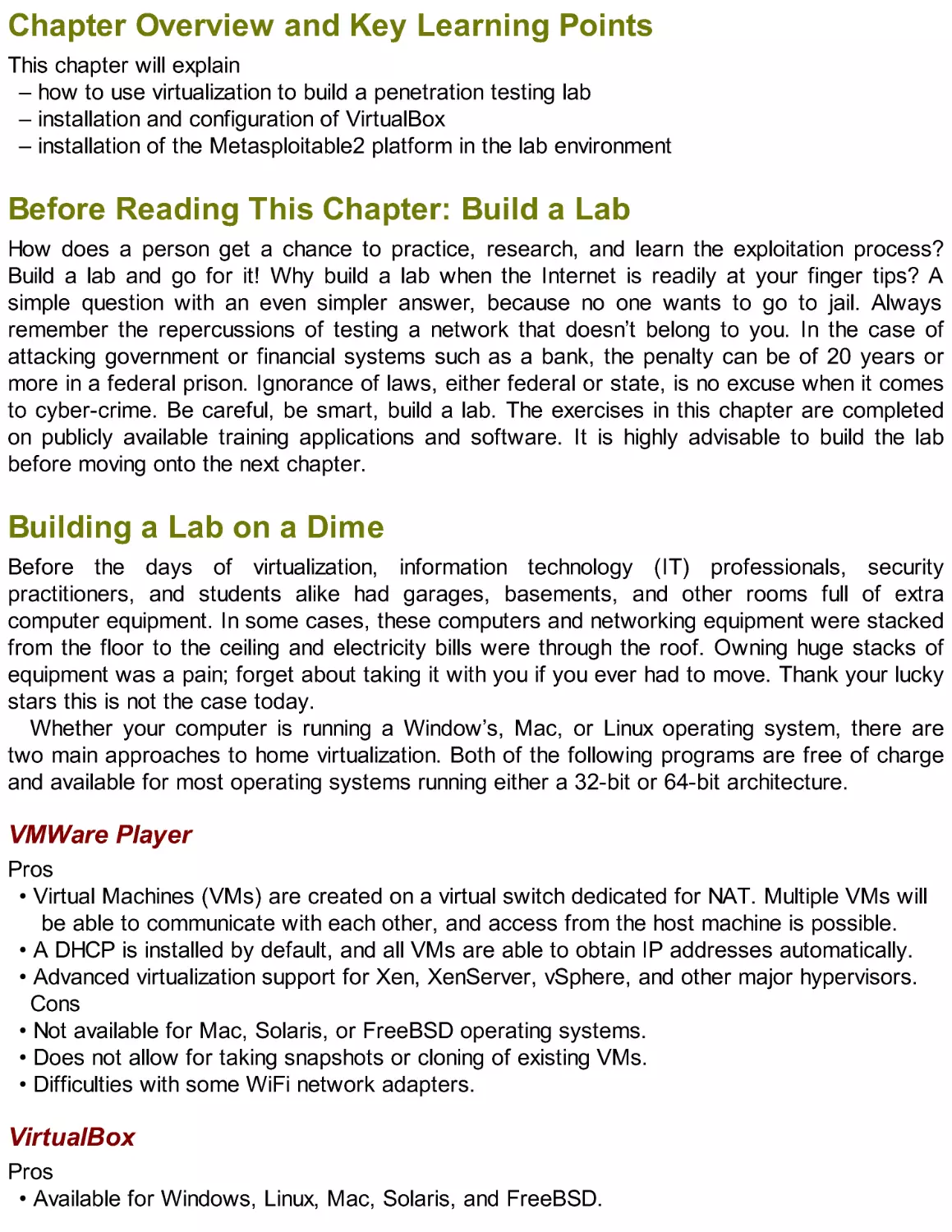 Chapter Overview and Key Learning Points
Before Reading This Chapter: Build a Lab
Building a Lab on a Dime