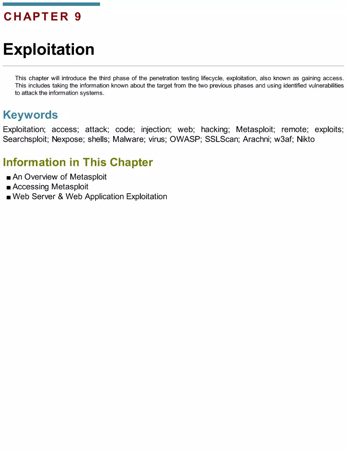 Chapter 9. Exploitation