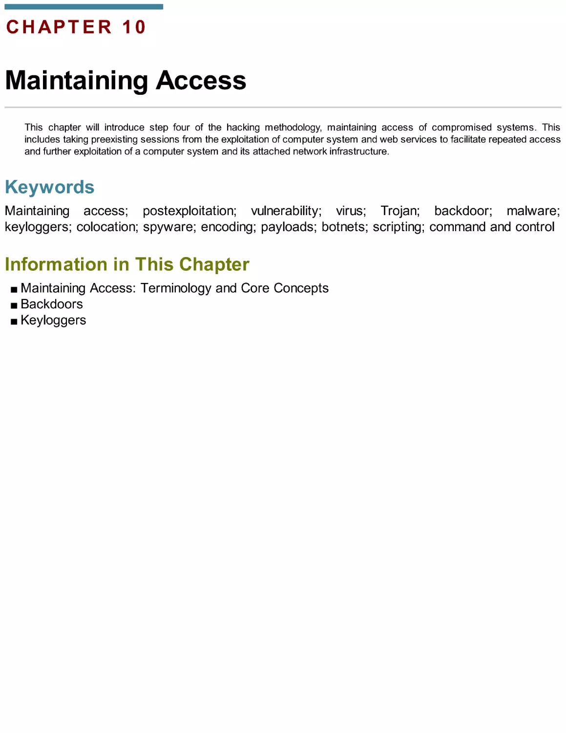 Chapter 10. Maintaining Access