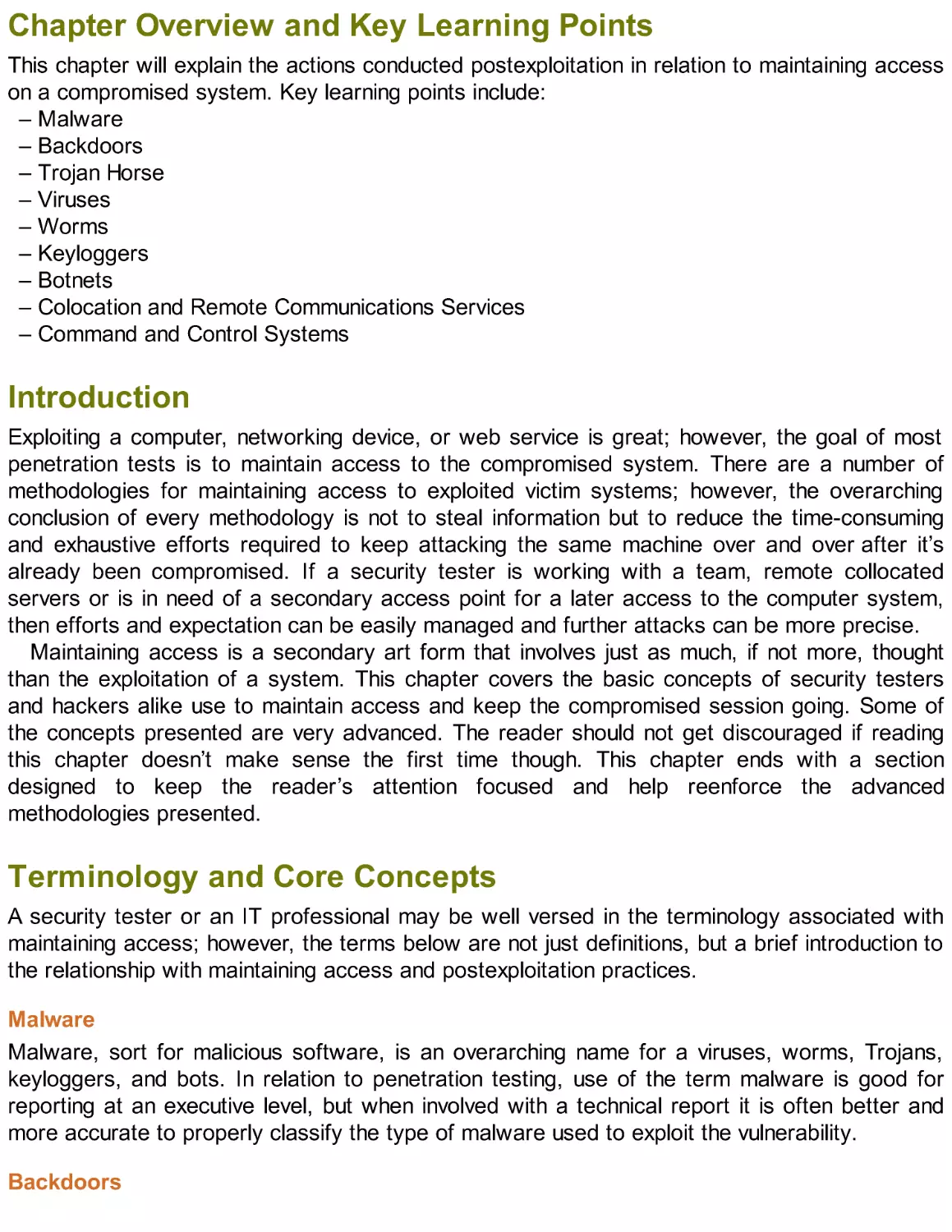 Chapter Overview and Key Learning Points
Introduction
Terminology and Core Concepts