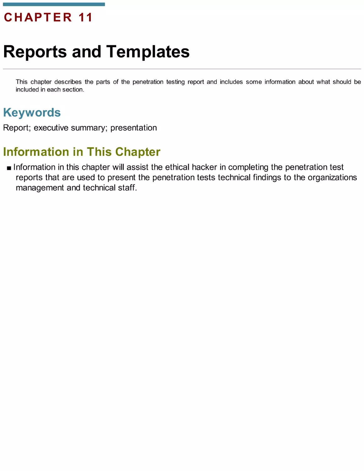 Chapter 11. Reports and Templates