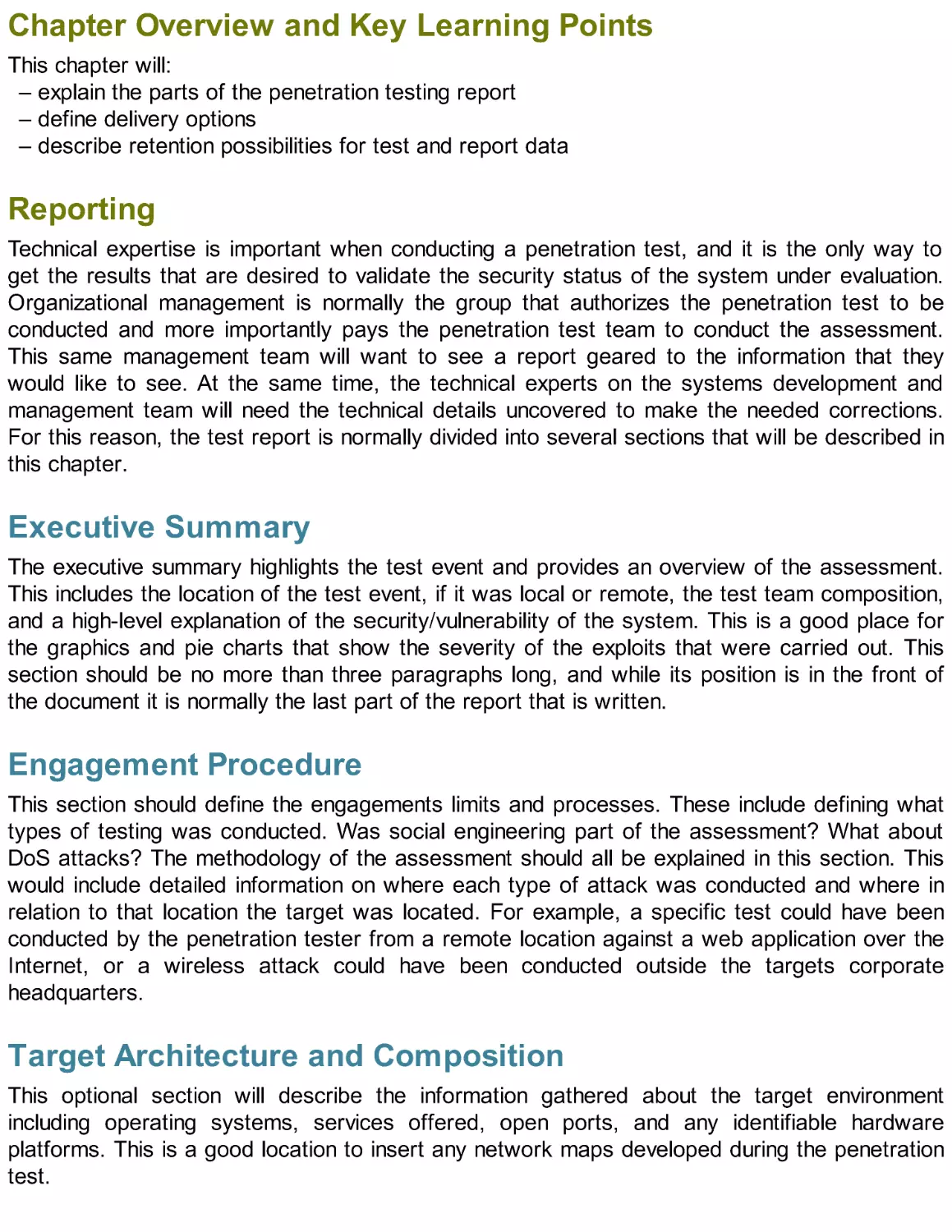 Chapter Overview and Key Learning Points
Reporting