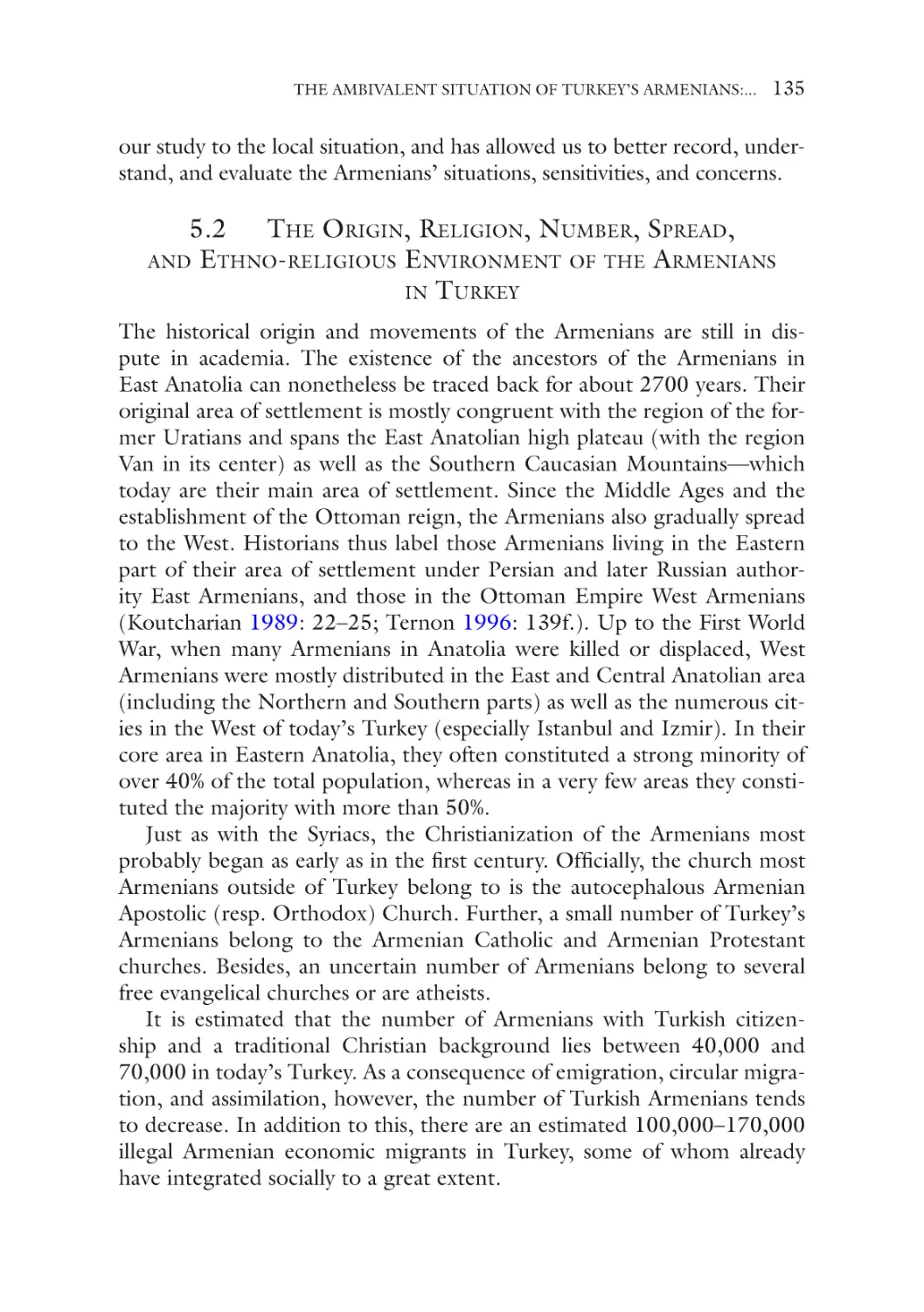 5.2 The Origin, Religion, Number, Spread, and Ethno-religious Environment of the Armenians in Turkey