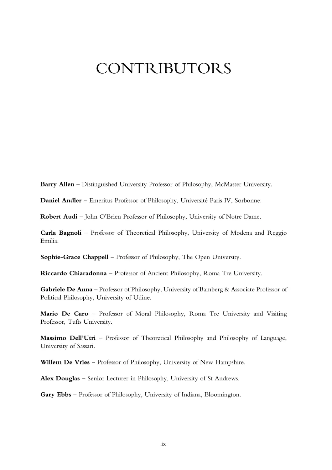 Contributors