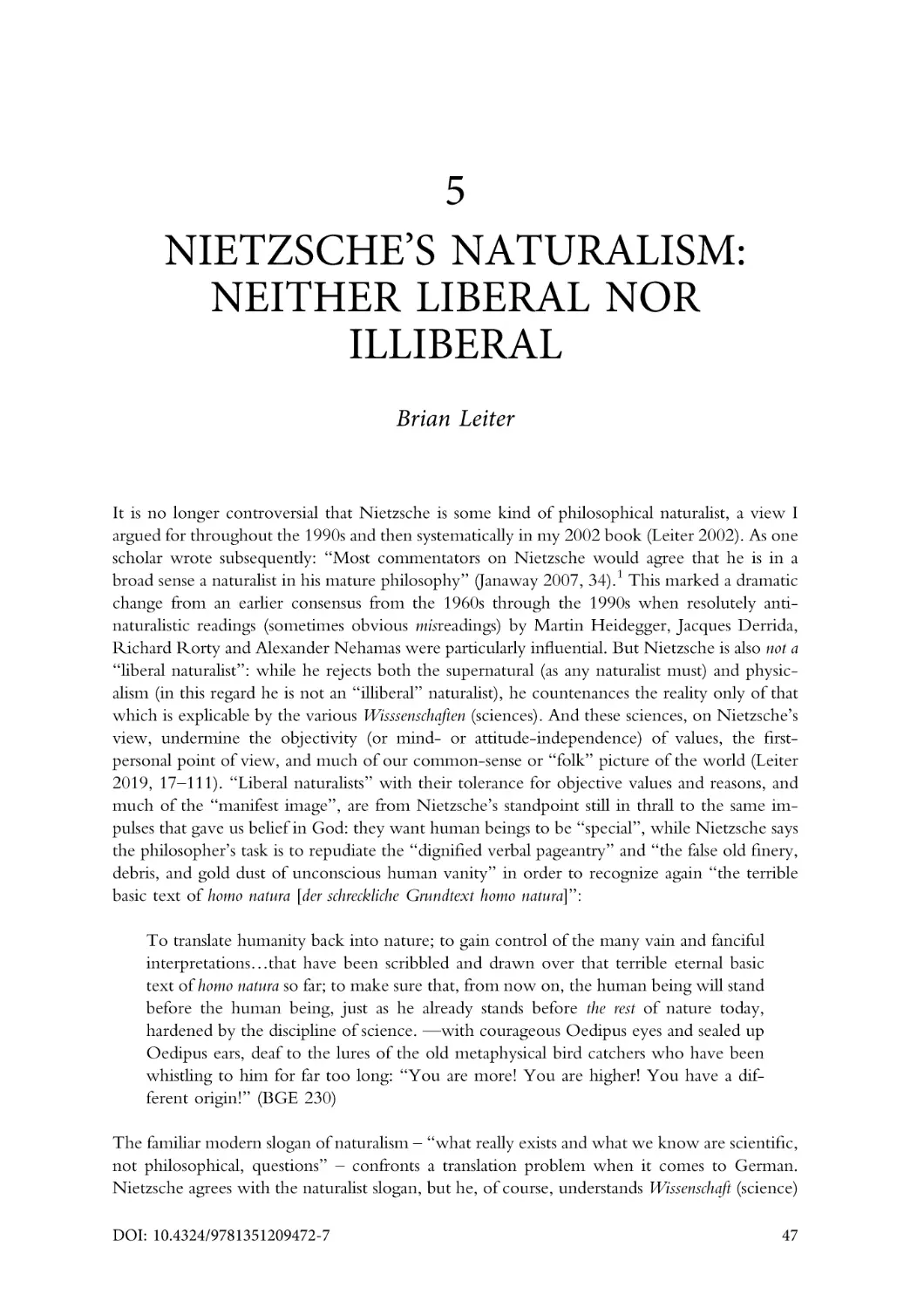 5. Nietzsche's naturalism