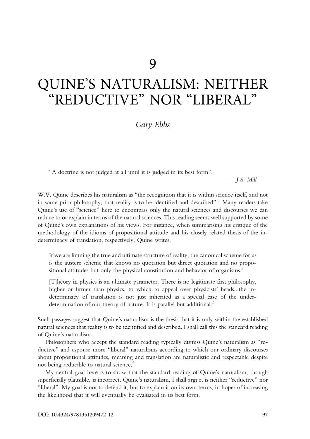 9. Quine's naturalism