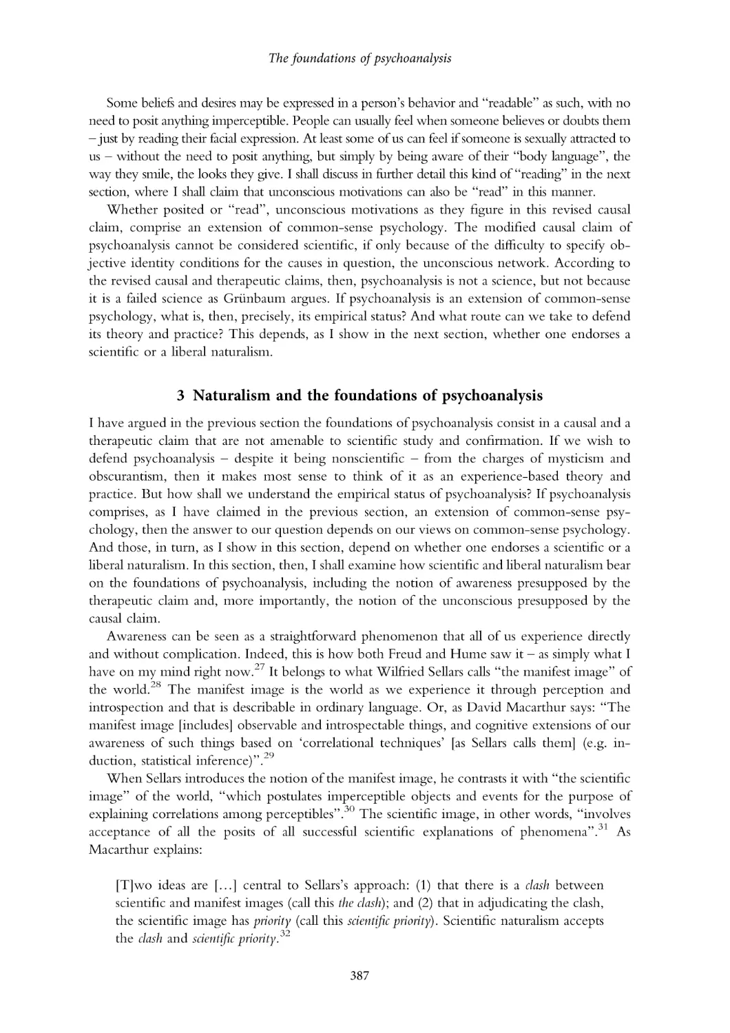 3. Naturalism and the foundations of psychoanalysis