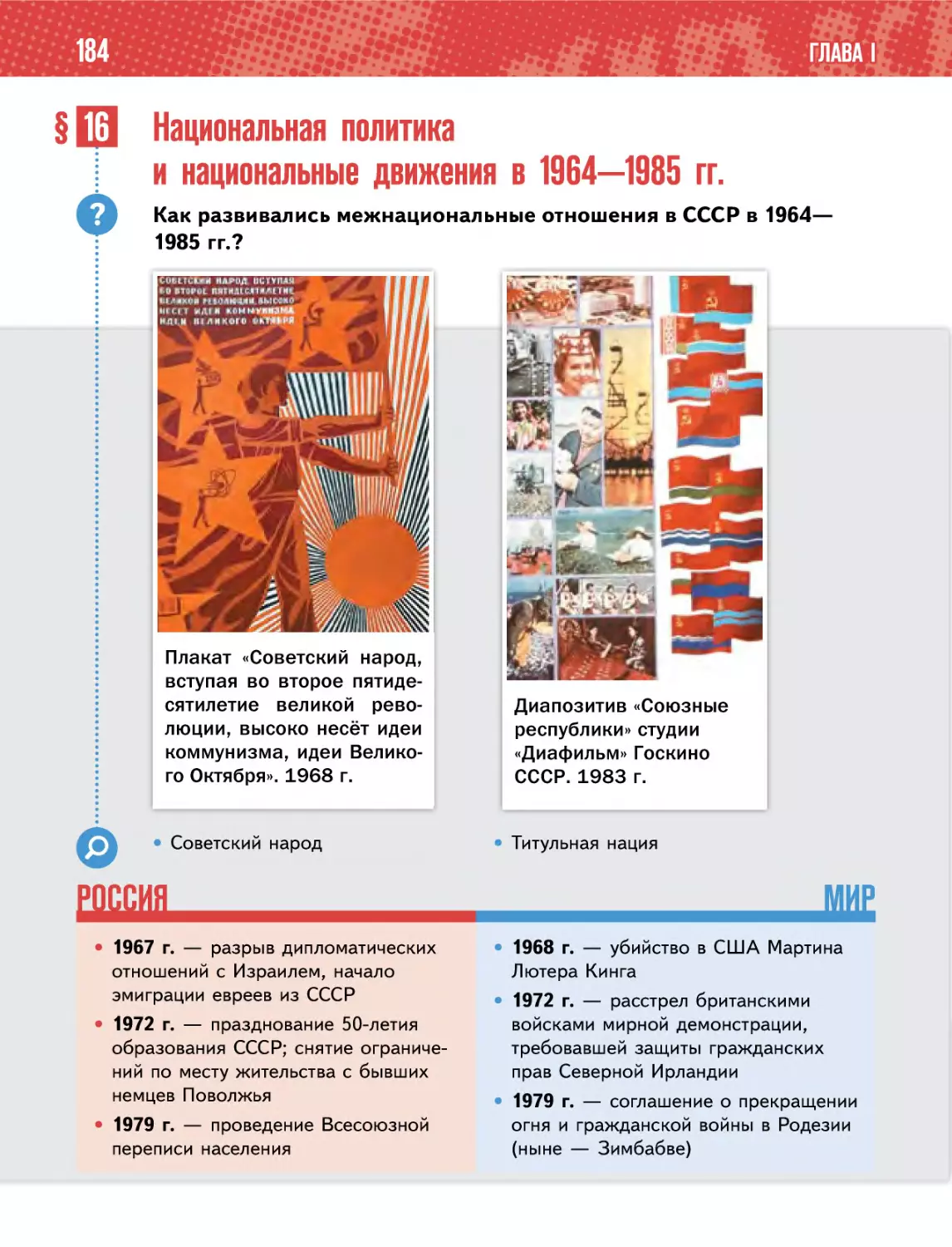 § 16 Национальная политикаи национальные движения в 1964—1985 гг.