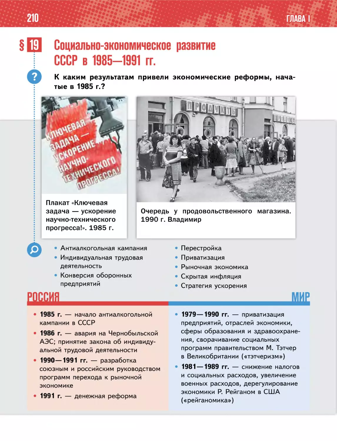 § 19 Социально-экономическое развитиеСССР в 1985—1991 гг.