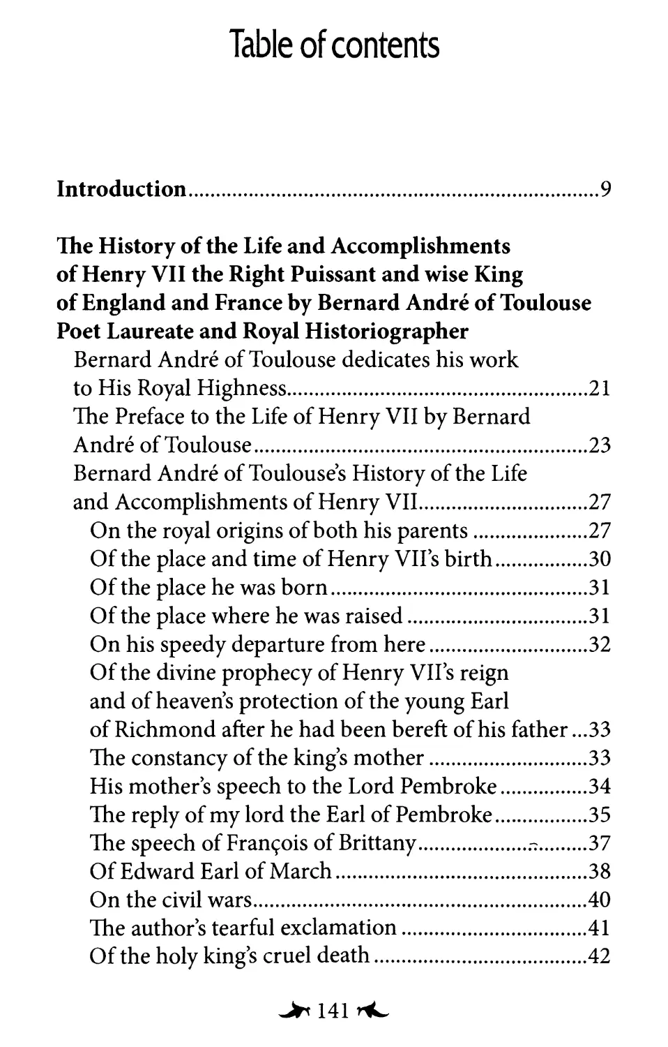 Table of contents